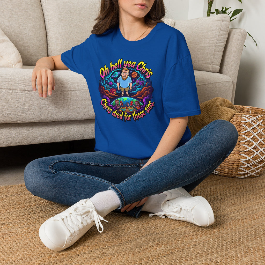 T‑Shirt — “Oh Hell Yea Chris” Retro Psychedelic Graphic Tee