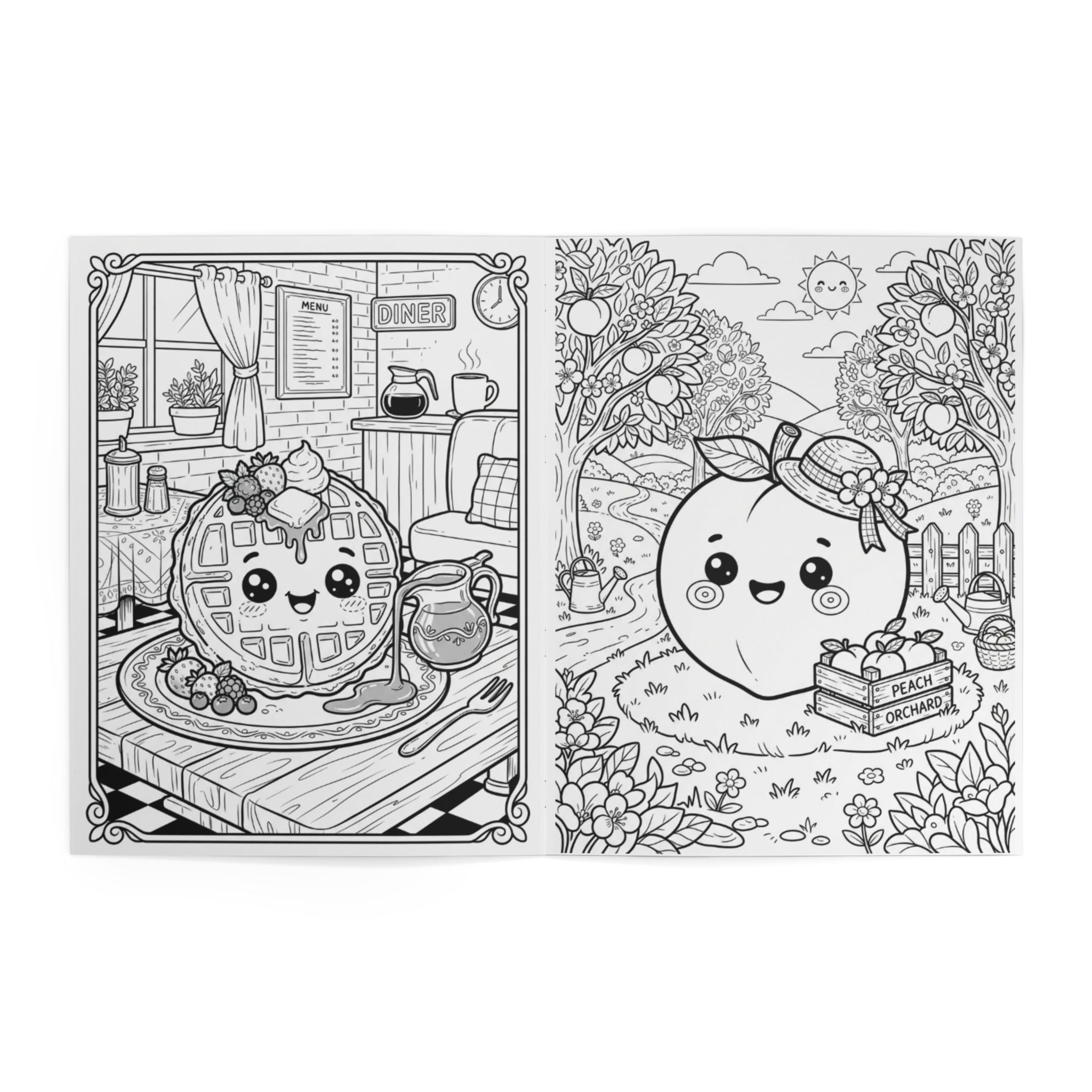 Awesome Kawaii Food Coloring Book — Cozy Simple Scenes Coloring Book (Create. Color. Imagine.)