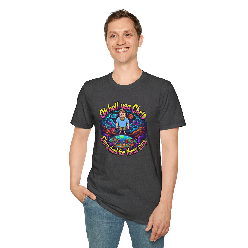 T‑Shirt — “Oh Hell Yea Chris” Retro Psychedelic Graphic Tee