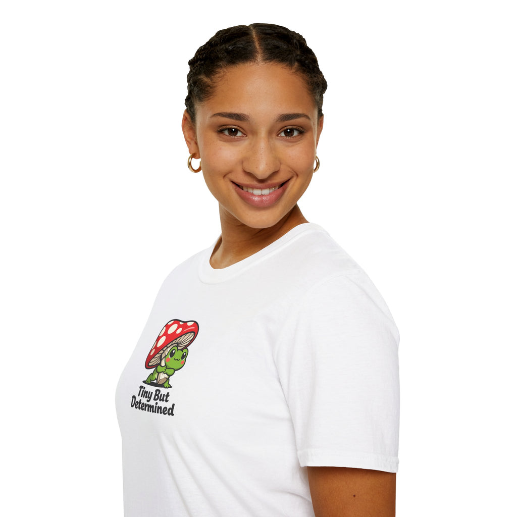 Tiny But Determined T-Shirt — Cute Mushroom Frog Graphic Tee