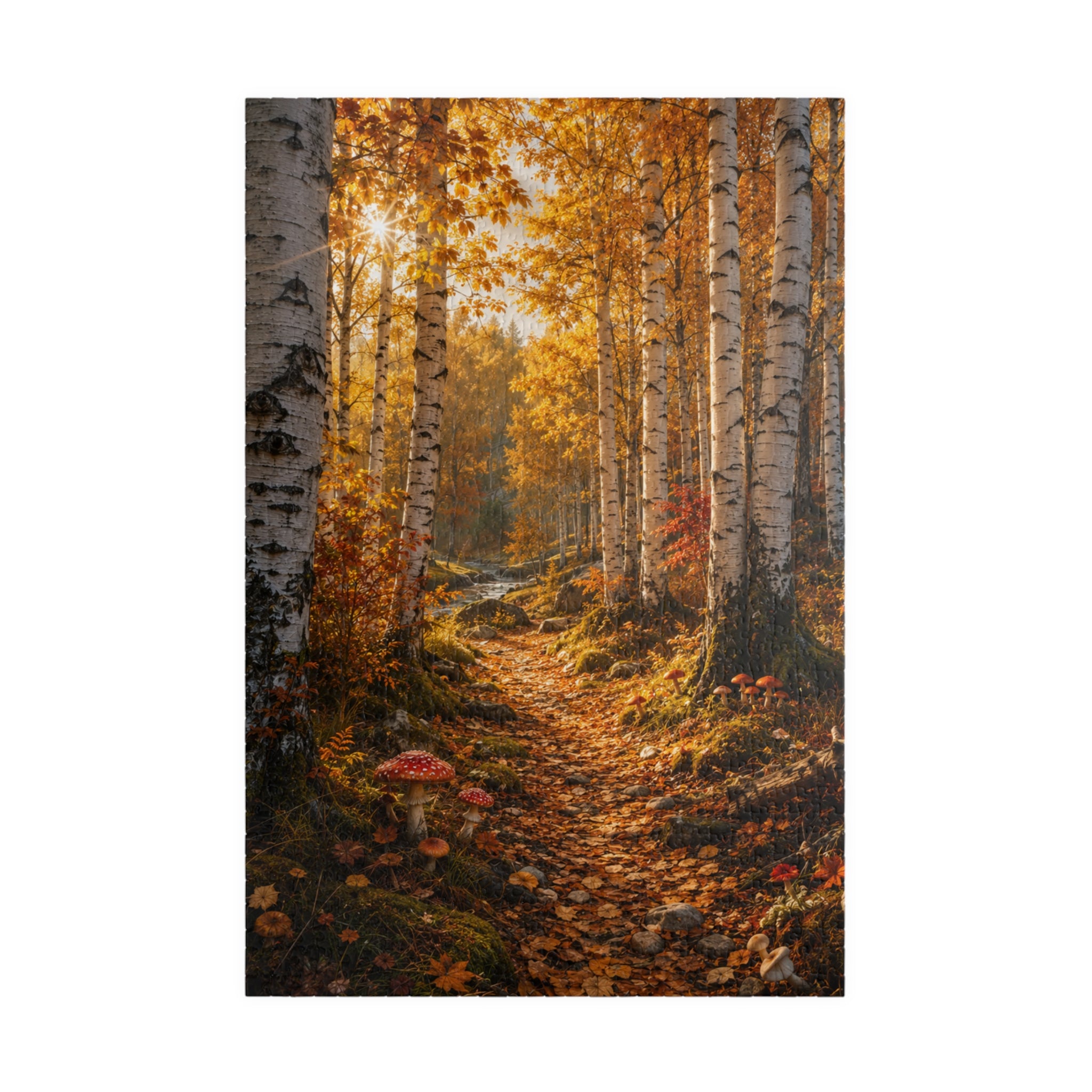 Autumn Birch Forest Puzzle — Scenic Woodland Jigsaw (110/252/520/1014 pcs)
