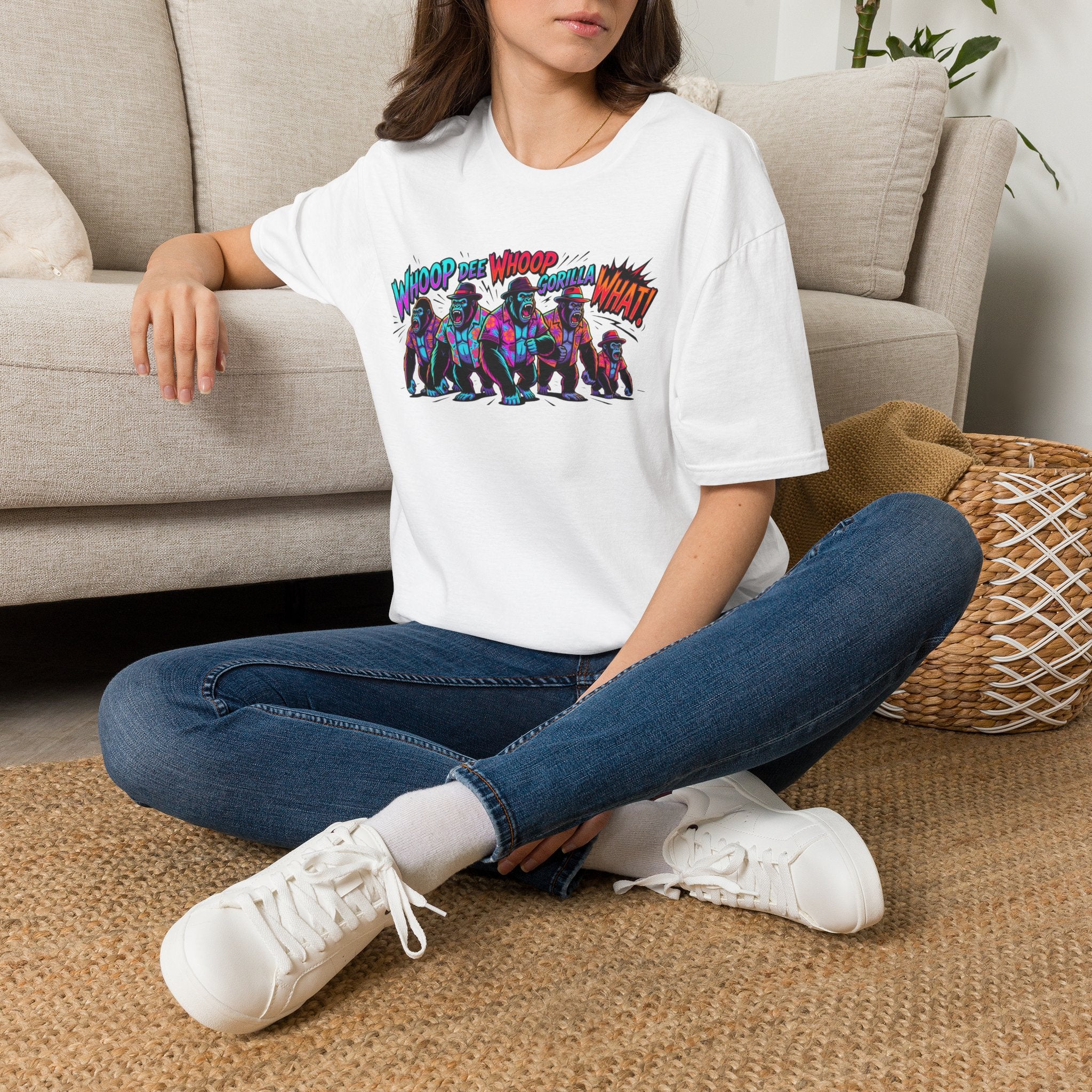 Gorilla Comic Pop Art T-Shirt — "Whoop Dee Whoop Gorilla What!" Graphic Tee