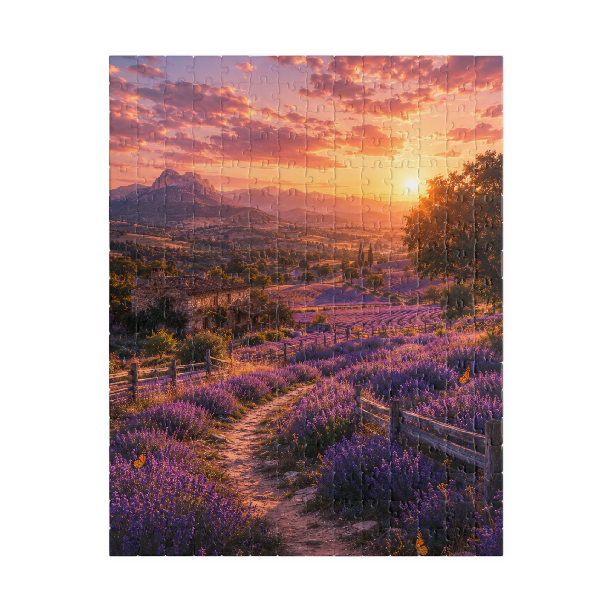 Lavender Sunset Puzzle — Scenic Landscape Jigsaw (110–1014 Pieces)