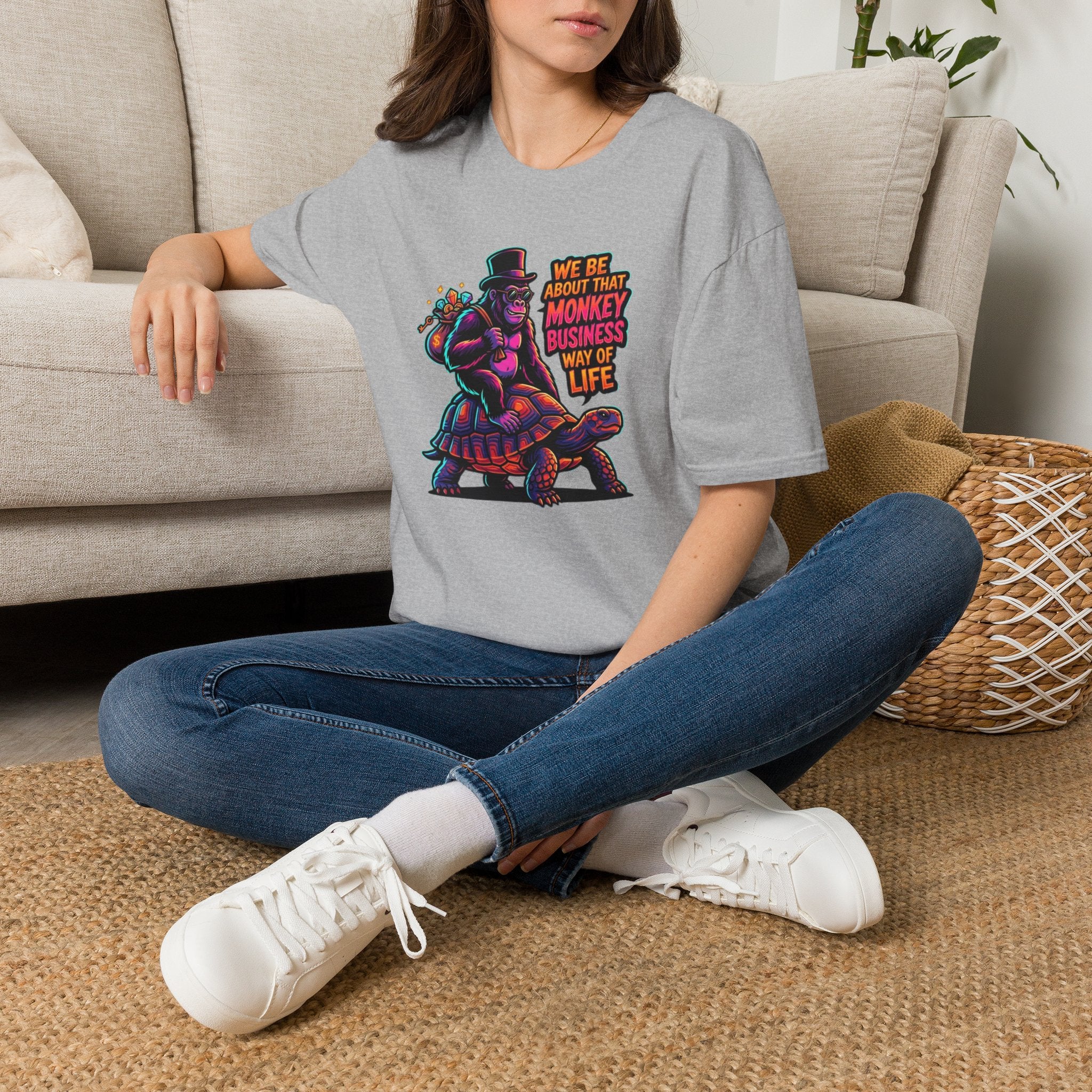 T-Shirt — 'We Be About That Monkey Business Way Of Life' Graphic Tee