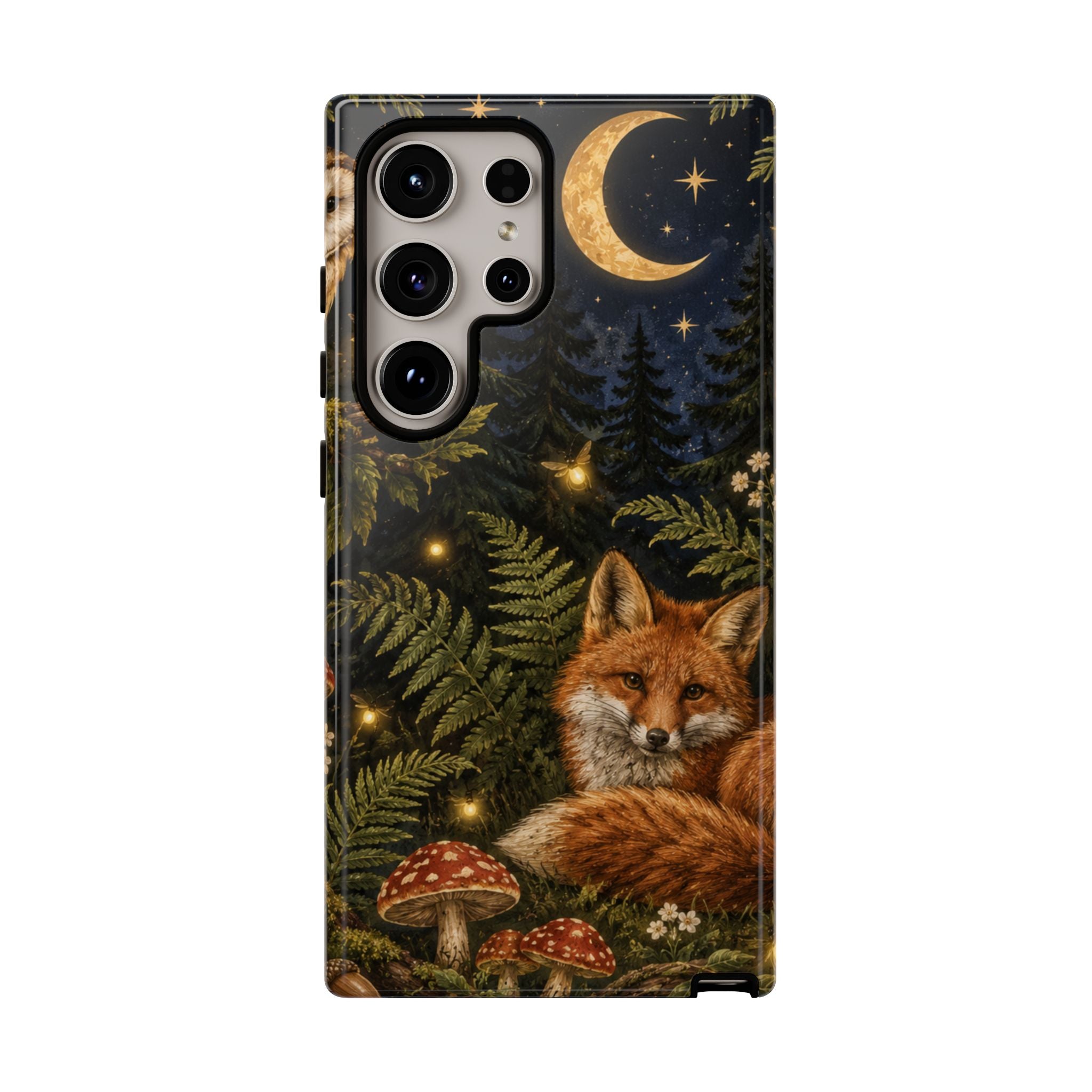 Fox Forest Tough Phone Case — Moonlit Woodland Protective Phone Cover