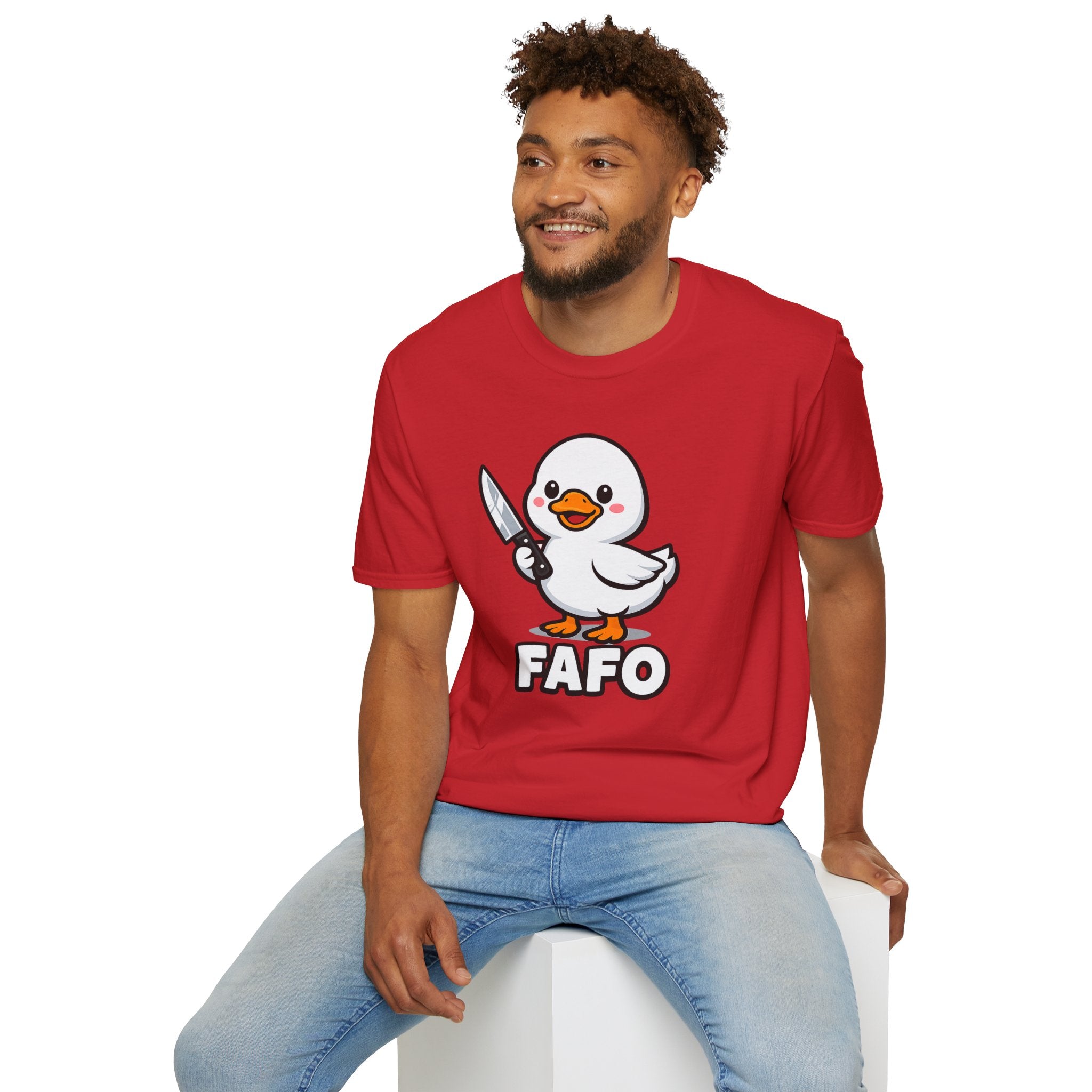Duck with Knife T-Shirt – Cute FAFO Graphic Tee