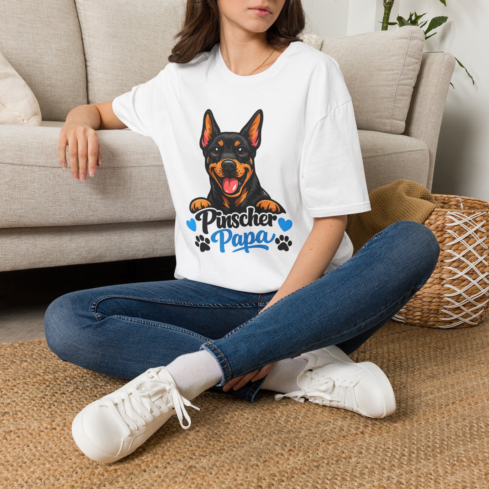 Pinscher Papa T-Shirt — Doberman/Pincher Dog Dad Tee