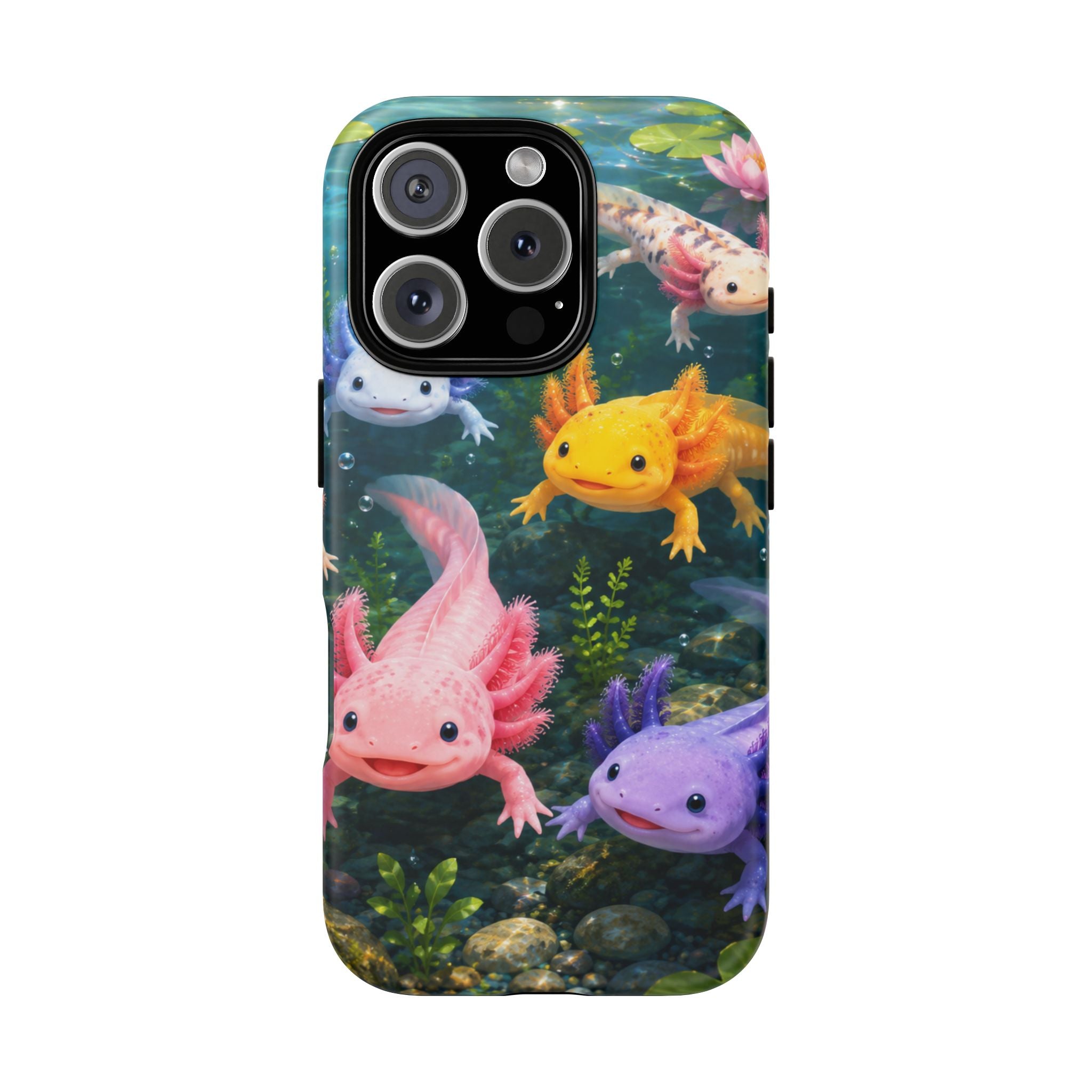 Tough Axolotl Phone Case — Cute Colorful Axolotl Waterproof Protective Phone Cover