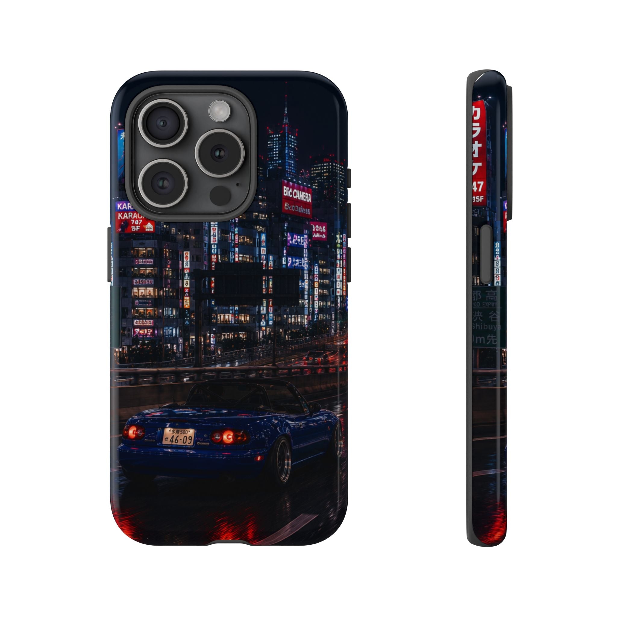Tokyo Phone Case - Neon City Night Racer (Protective Tough Case)