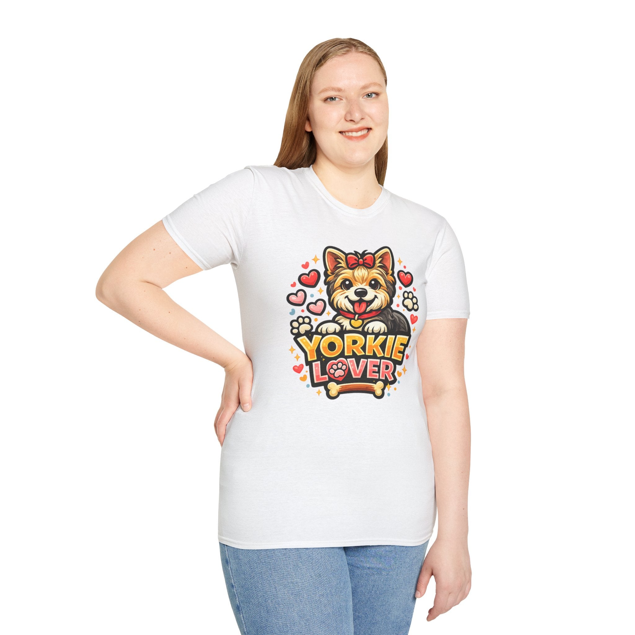 Yorkie Lover T-Shirt — Cute Yorkshire Terrier Paw & Heart Graphic