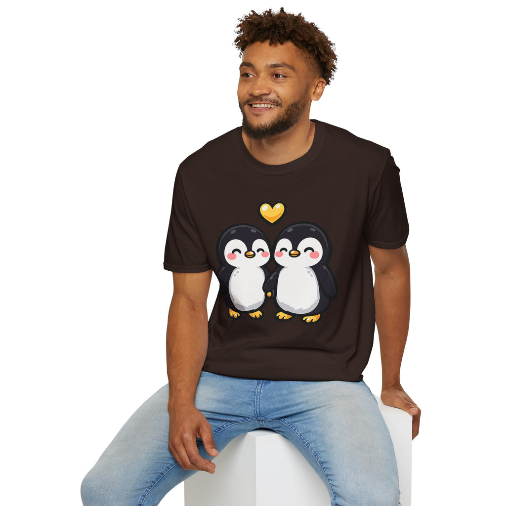 Cute Male Penguin Couple T-Shirt — Gift Tee