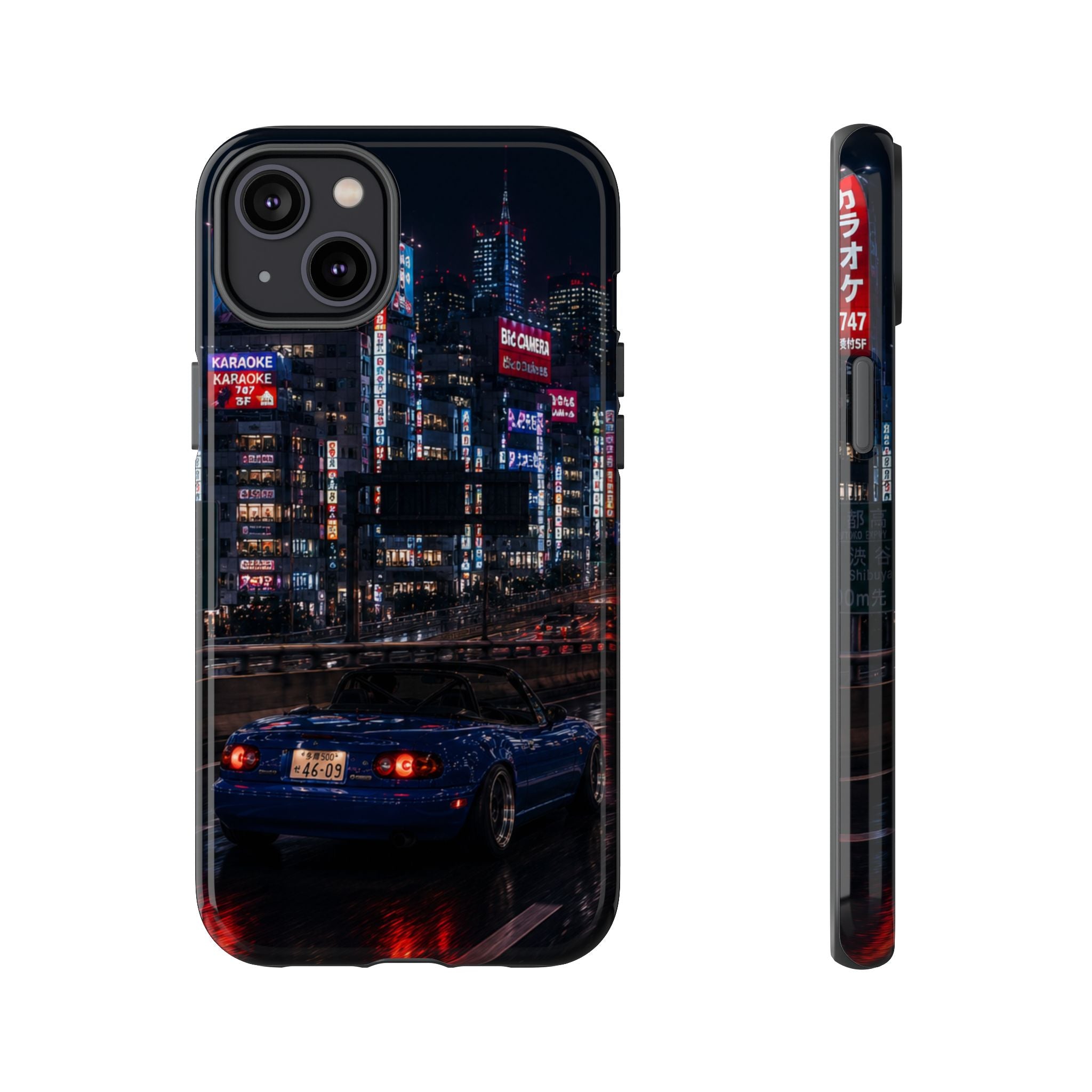 Tokyo Phone Case - Neon City Night Racer (Protective Tough Case)