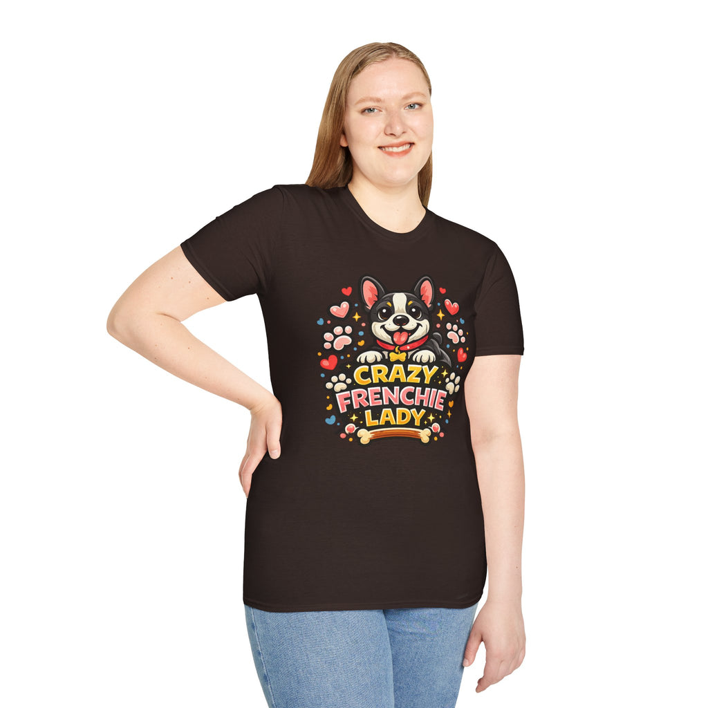 Crazy Frenchie Lady - Cute French Bulldog Graphic Tee
