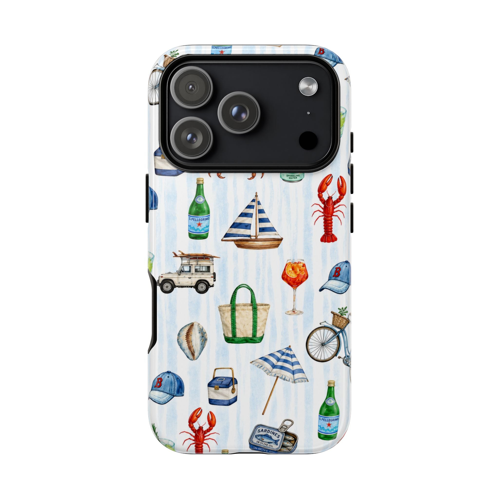 Nautical Summer Phone Case — Coastal Crab & Lobster Pattern