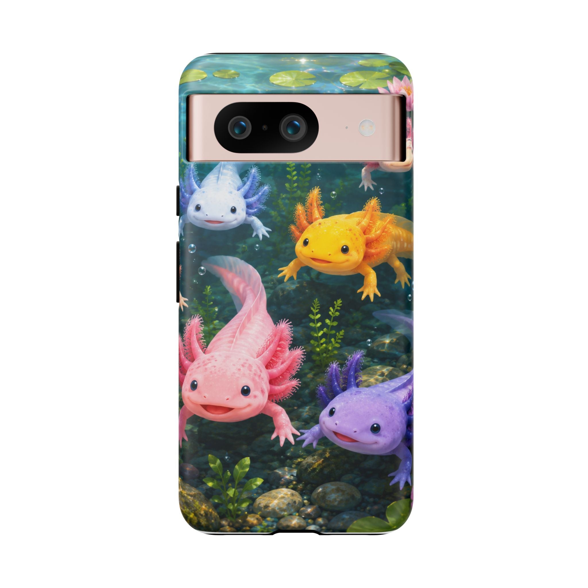 Tough Axolotl Phone Case — Cute Colorful Axolotl Waterproof Protective Phone Cover