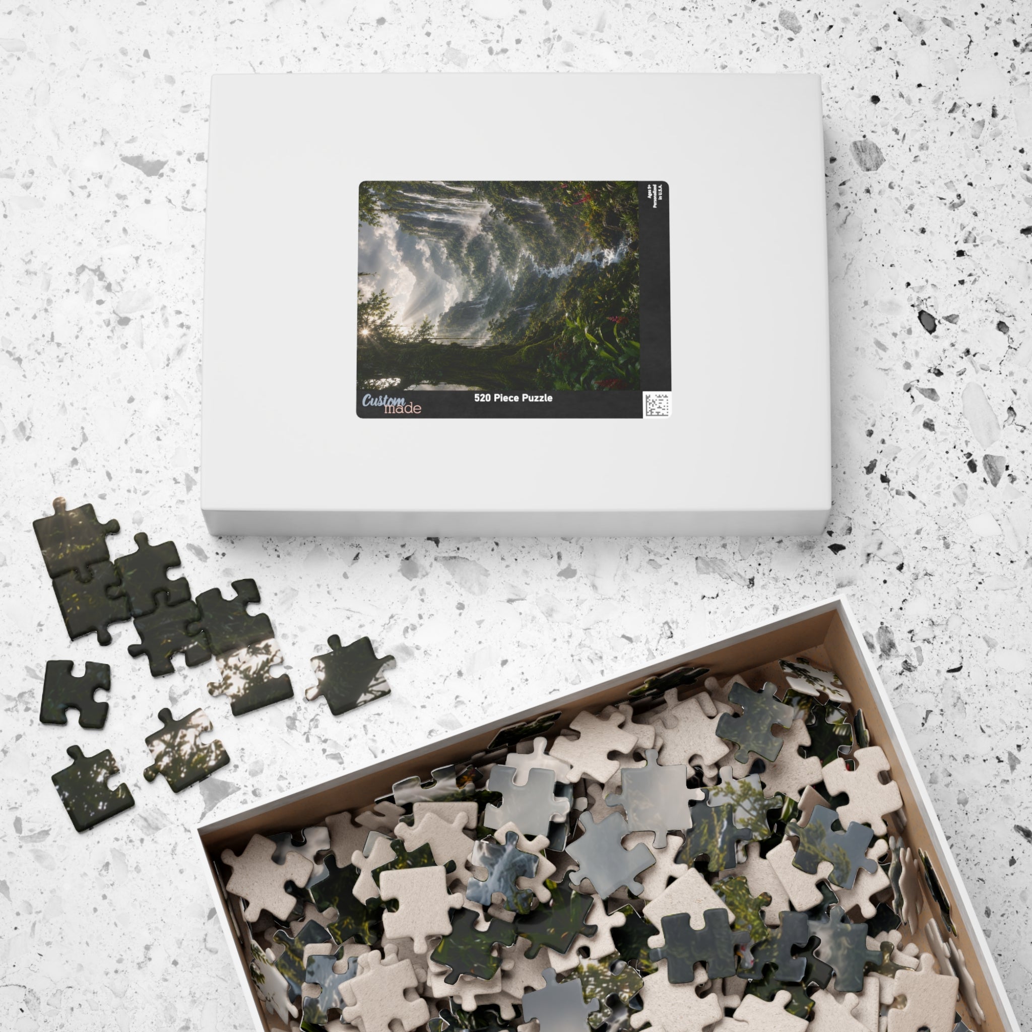 Mystic Waterfall Landscape Puzzle — Scenic Nature Jigsaw (110/252/520/1014 pc)