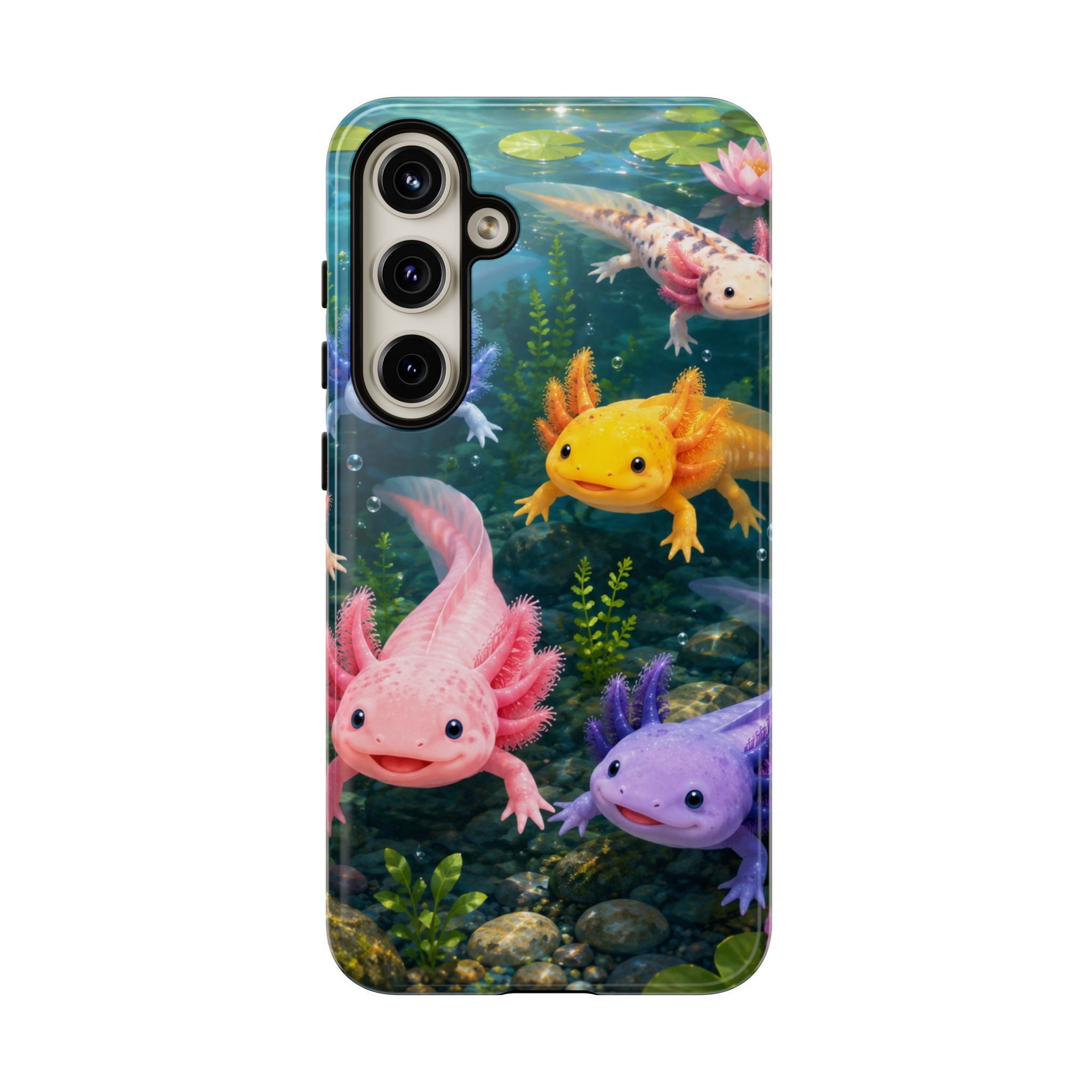 Tough Axolotl Phone Case — Cute Colorful Axolotl Waterproof Protective Phone Cover