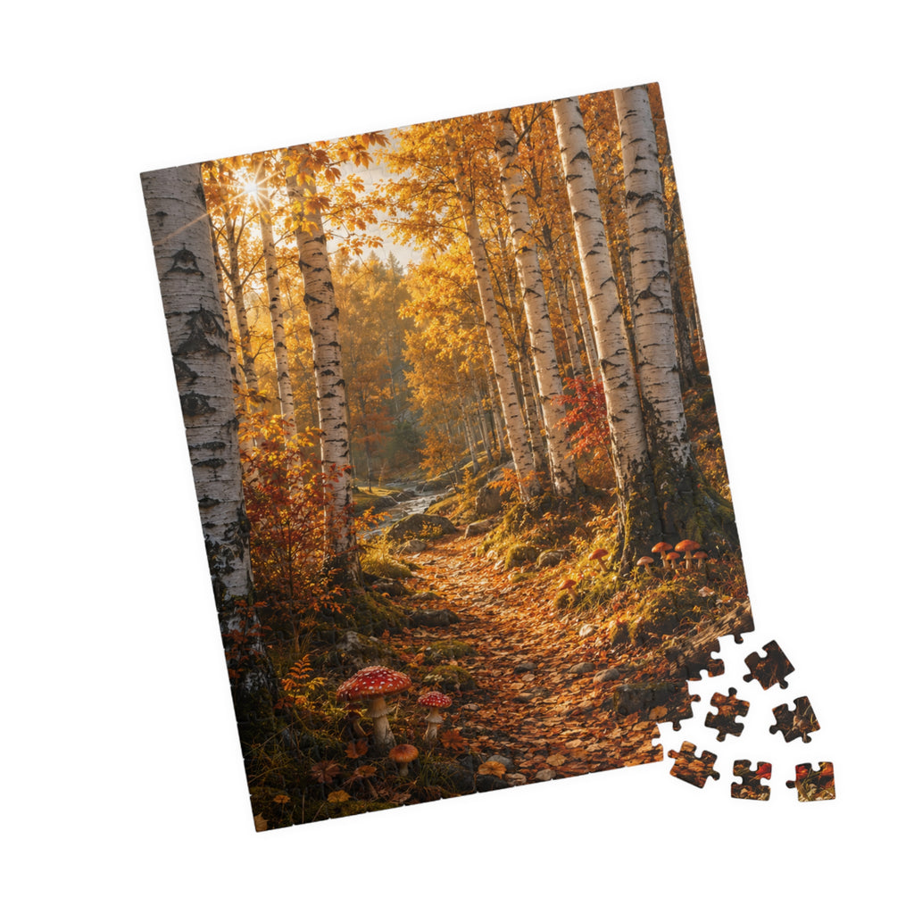 Autumn Birch Forest Puzzle — Scenic Woodland Jigsaw (110/252/520/1014 pcs)