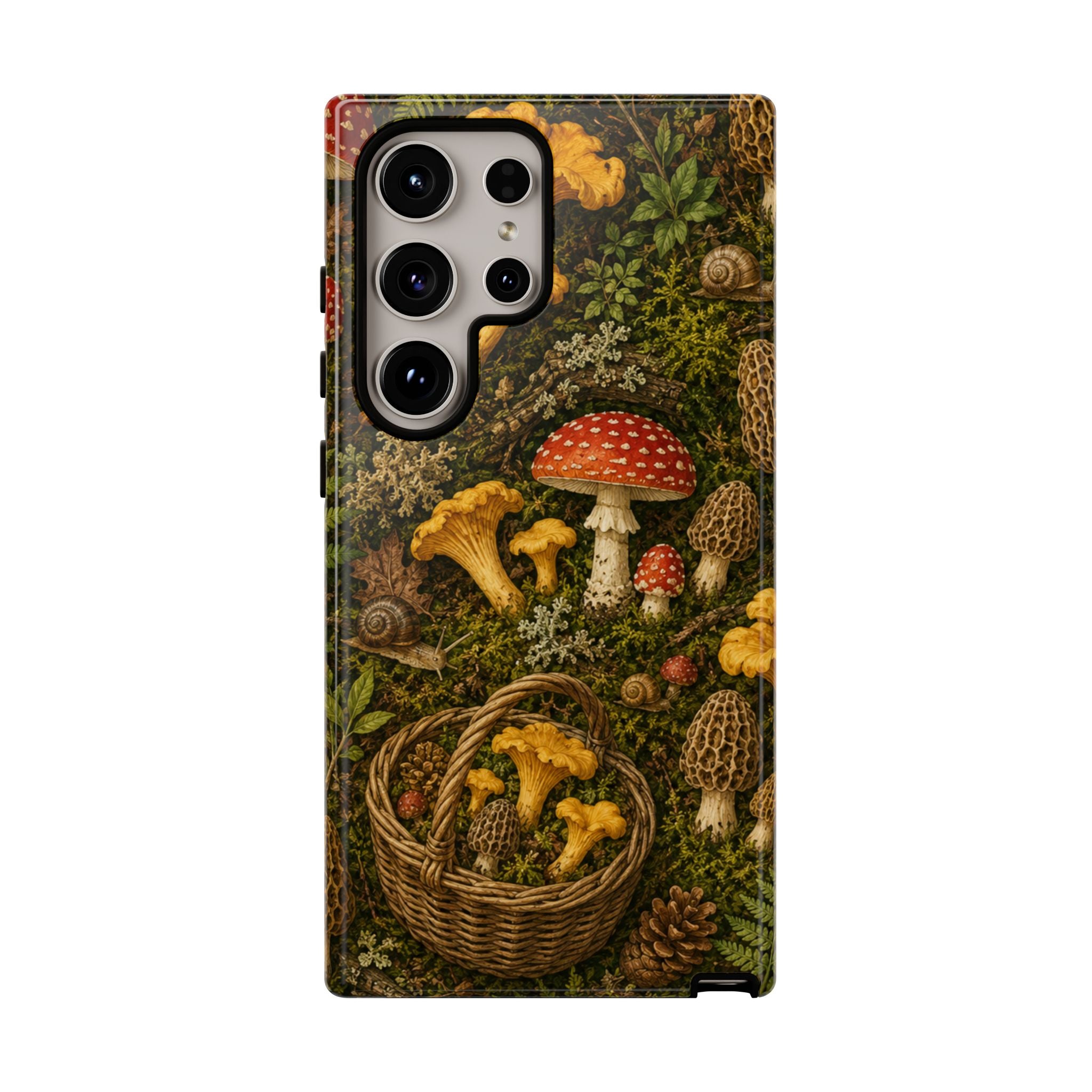 Mushroom Forage Phone Case — Vintage Forest Wild Mushroom Pattern
