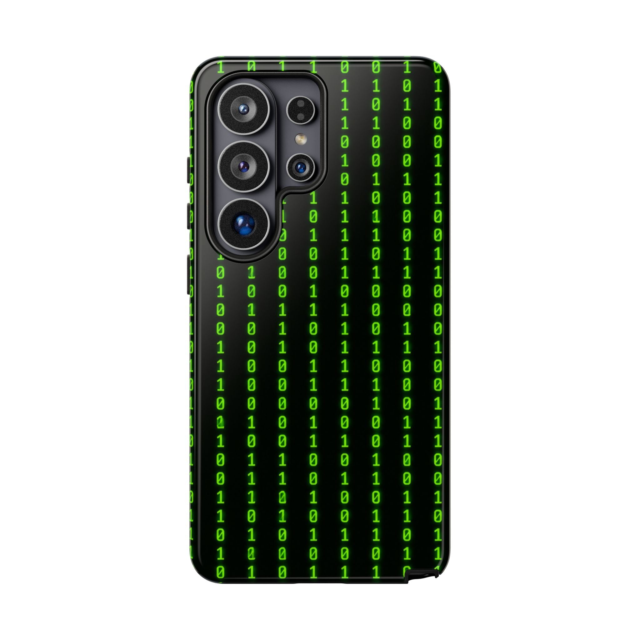 Coder Phone Case — Matrix Binary Code Green on Black Tough Case