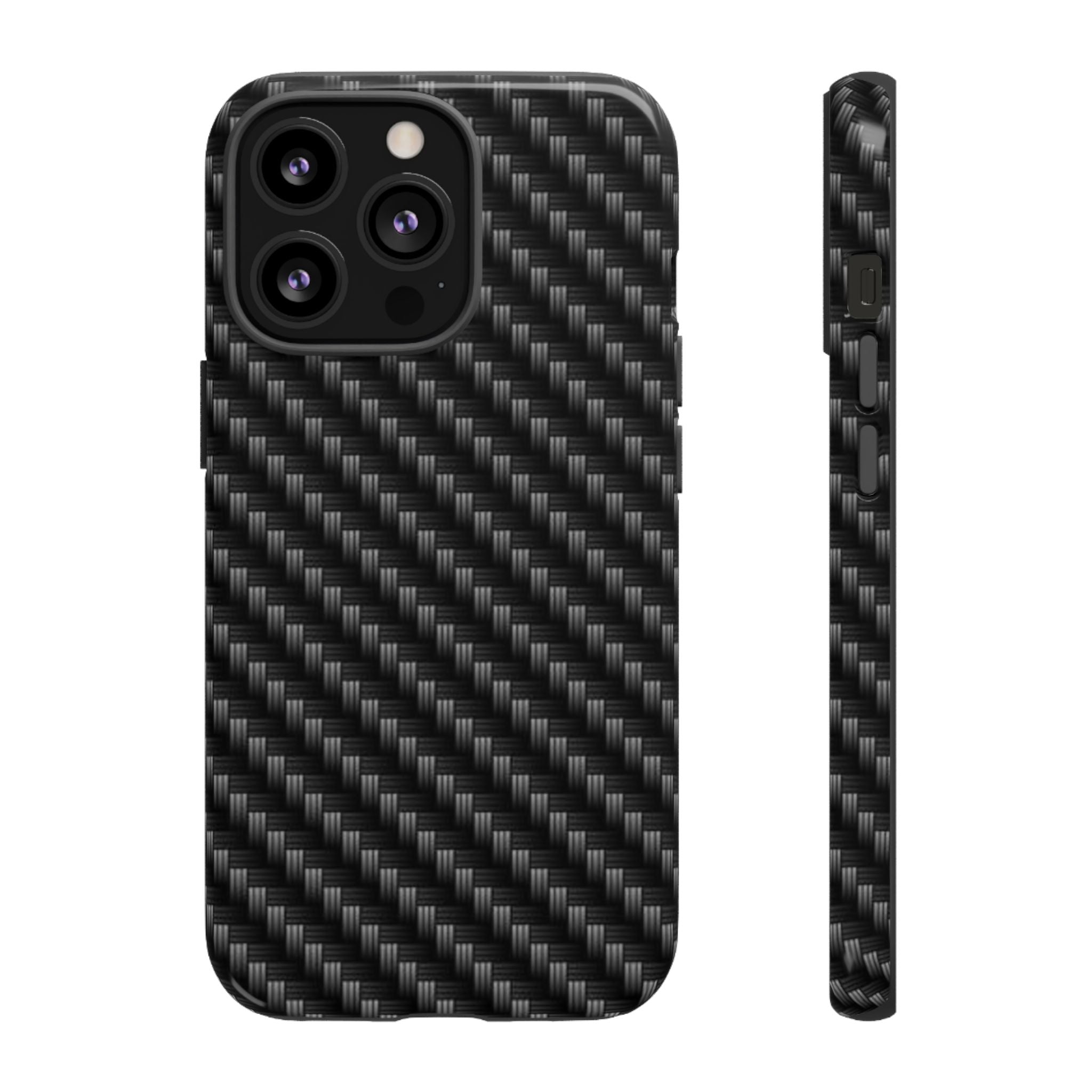 Carbon Fiber Pattern Tough Phone Case - Slim Protective Phone Cover