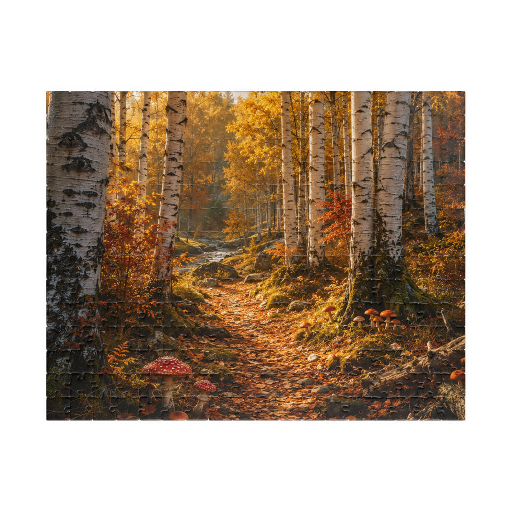 Autumn Birch Forest Puzzle — Scenic Woodland Jigsaw (110/252/520/1014 pcs)