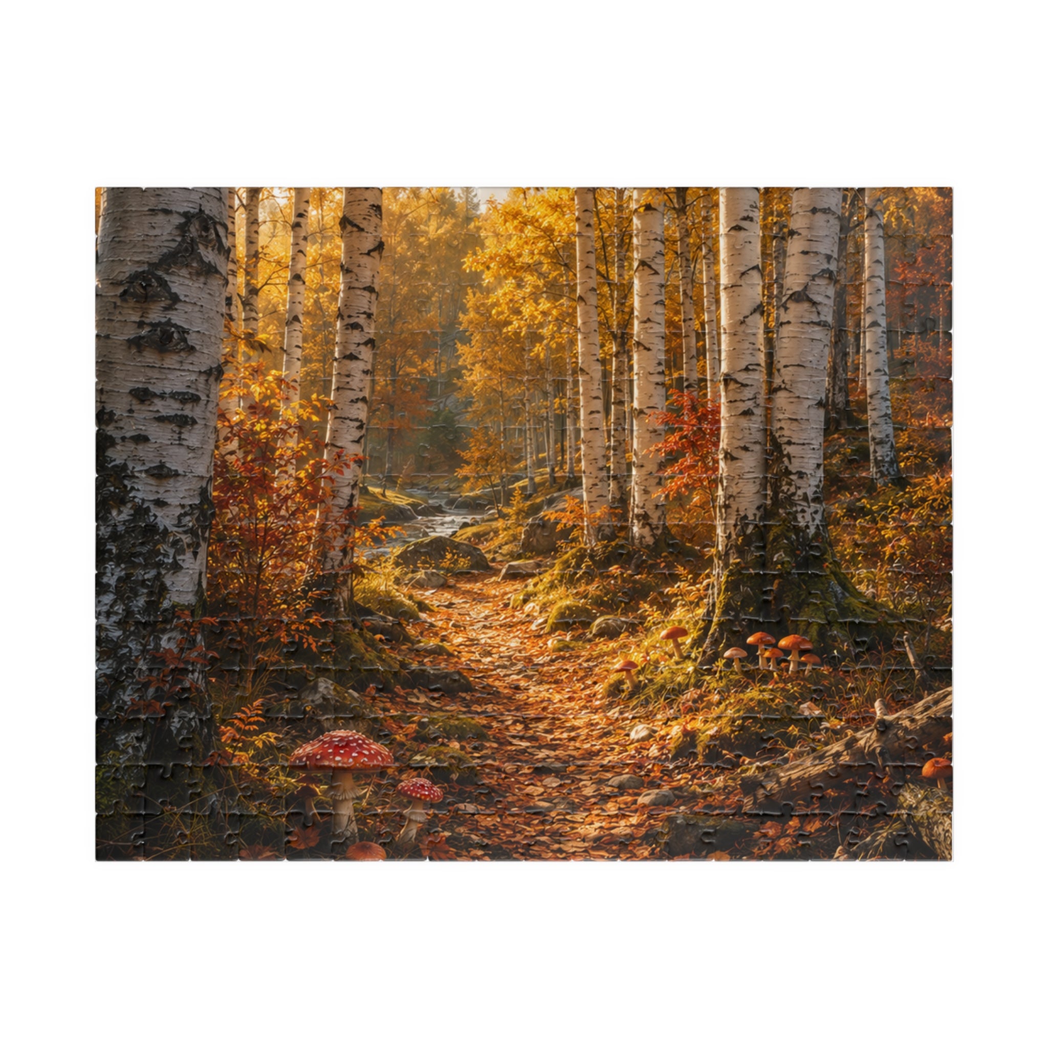 Autumn Birch Forest Puzzle — Scenic Woodland Jigsaw (110/252/520/1014 pcs)