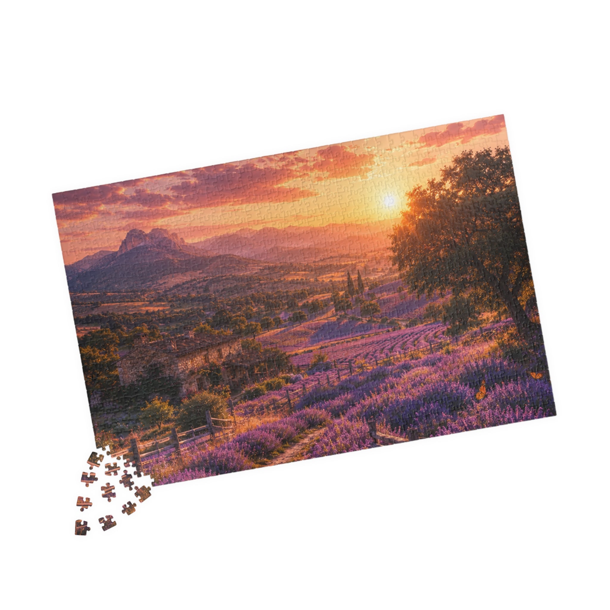 Lavender Sunset Puzzle — Scenic Landscape Jigsaw (110–1014 Pieces)