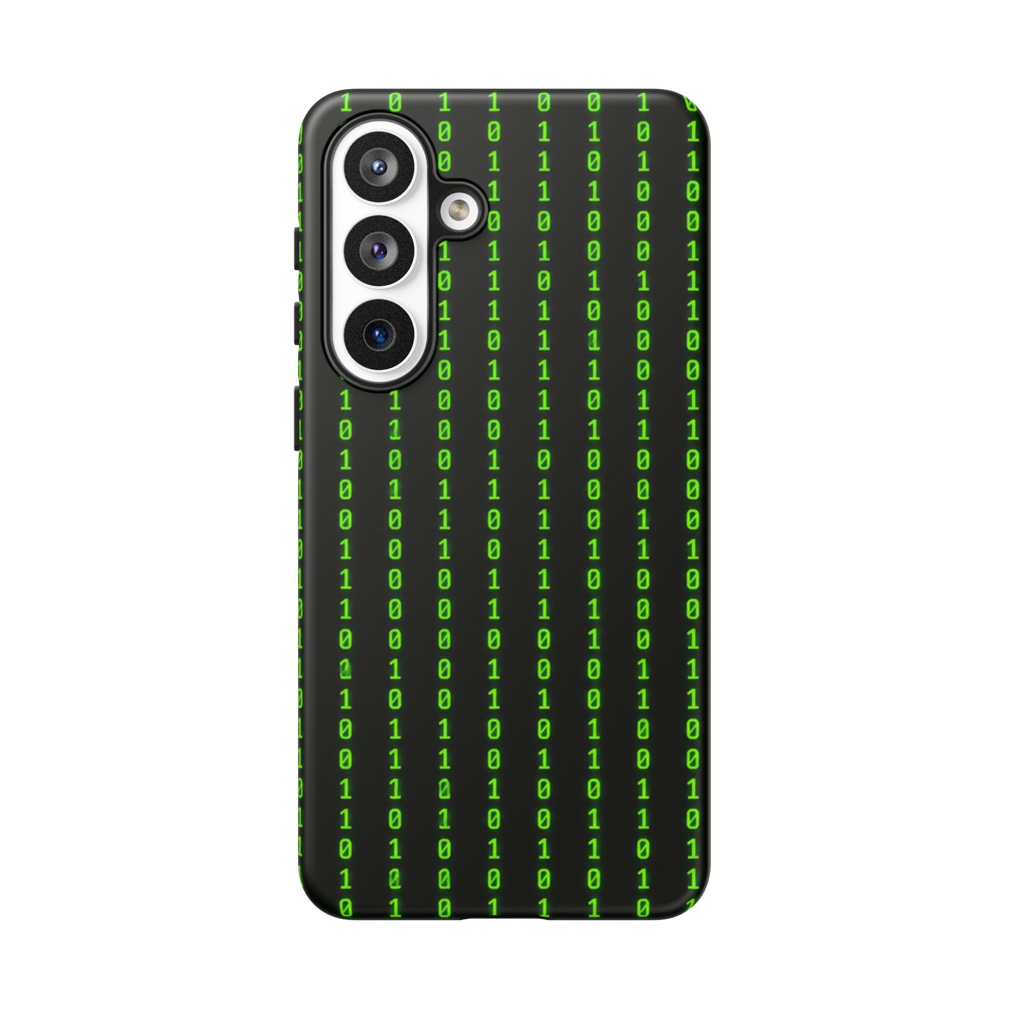 Coder Phone Case — Matrix Binary Code Green on Black Tough Case