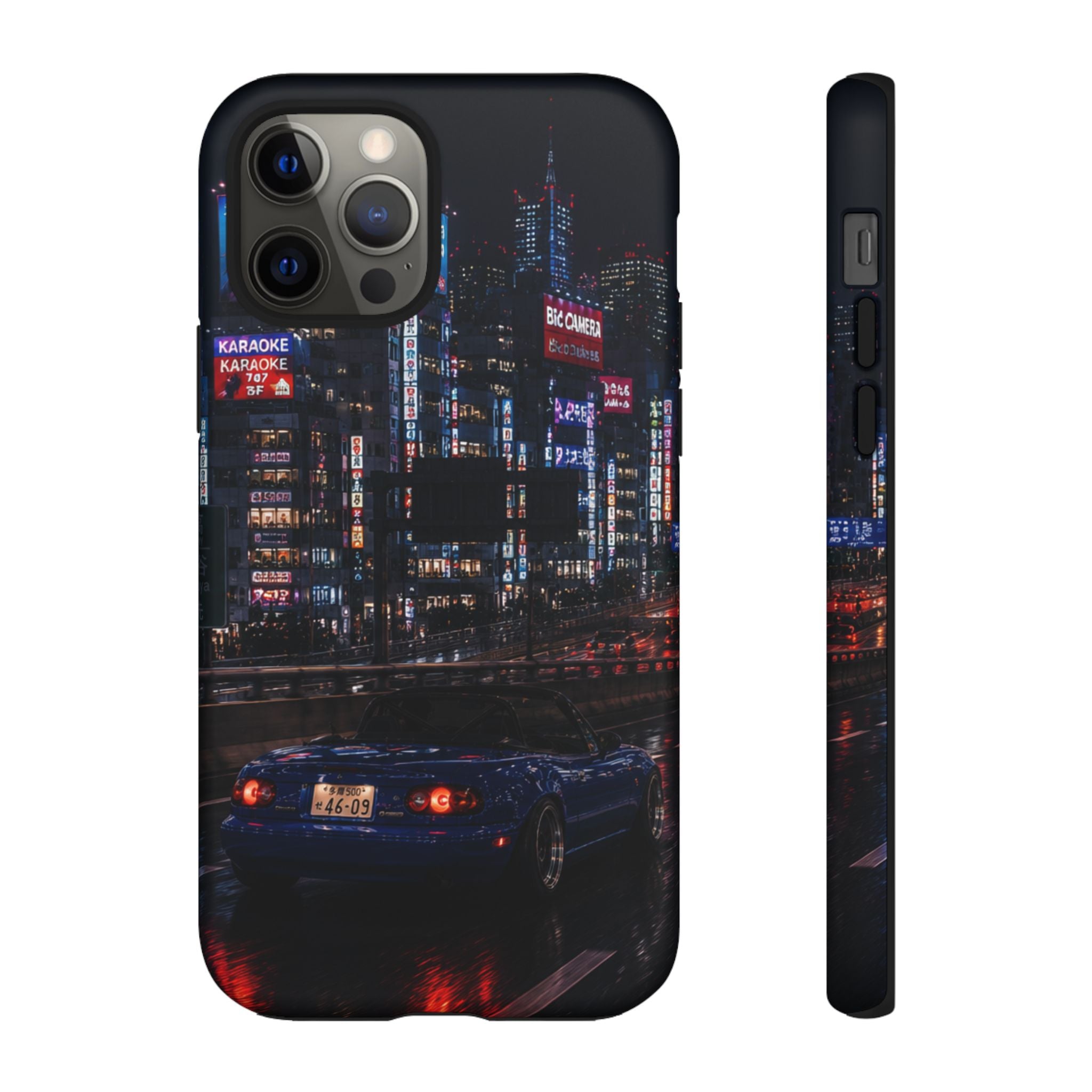Tokyo Phone Case - Neon City Night Racer (Protective Tough Case)