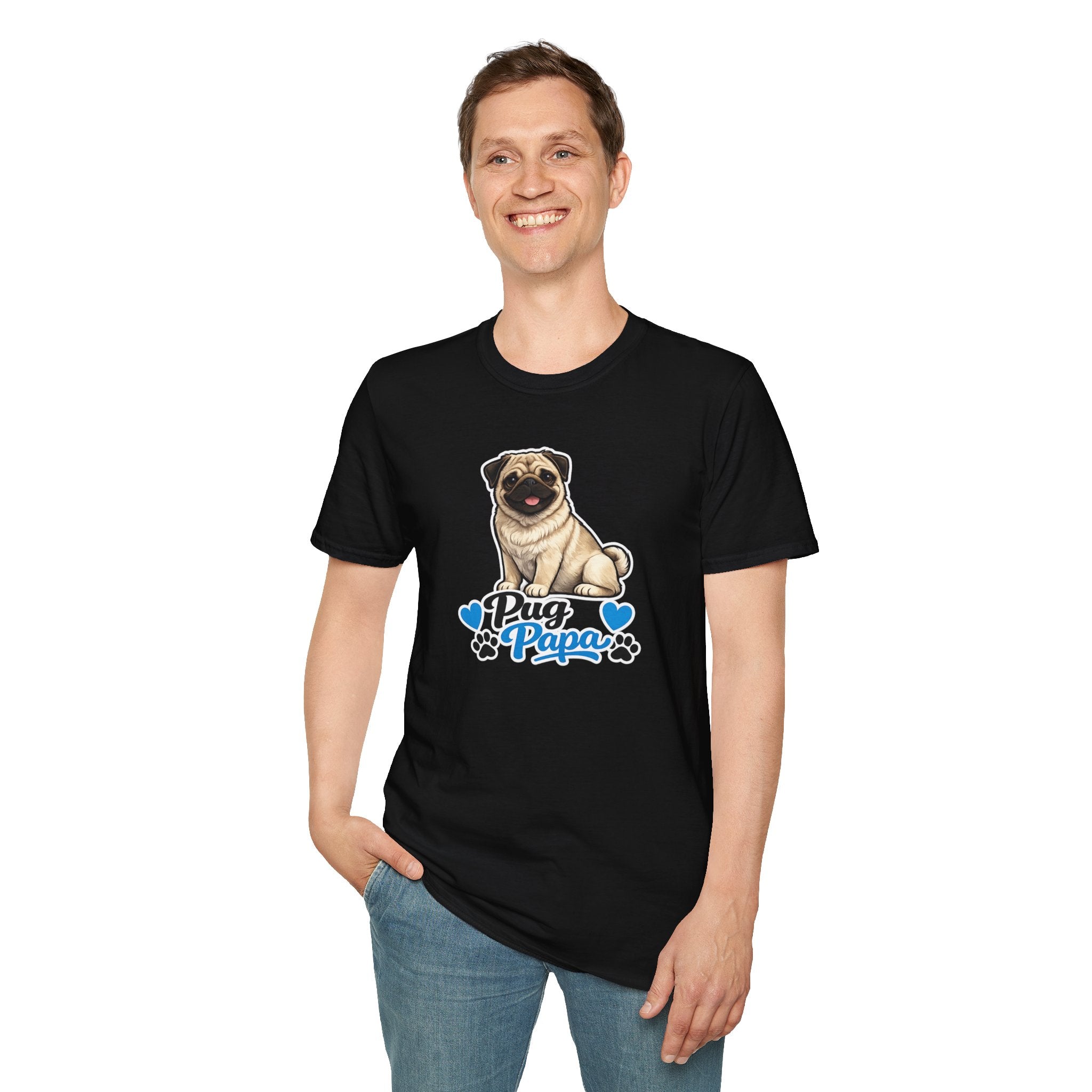 Pug Papa T‑Shirt — Cute Pug Dog Graphic Tee for Dog Lovers
