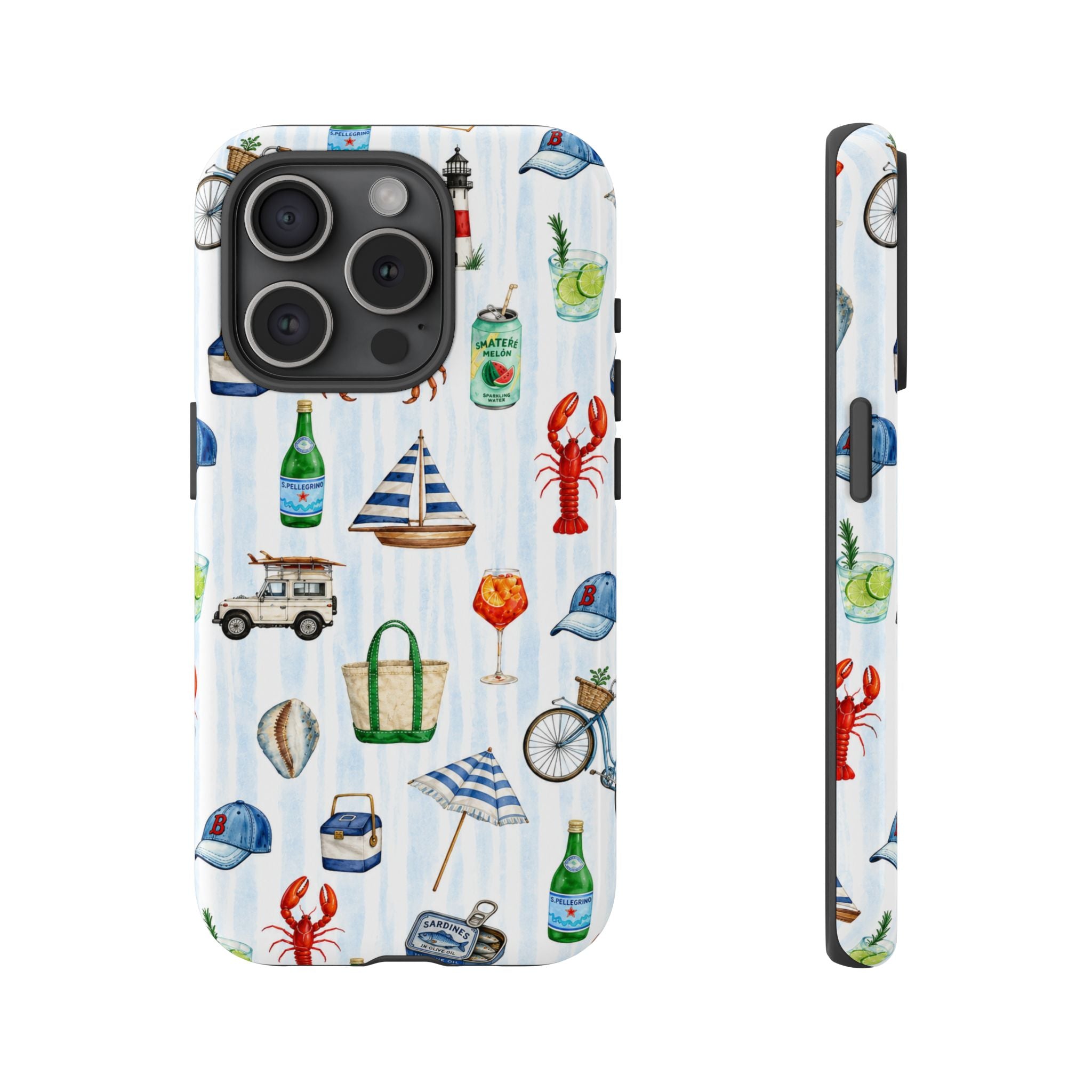 Nautical Summer Phone Case — Coastal Crab & Lobster Pattern