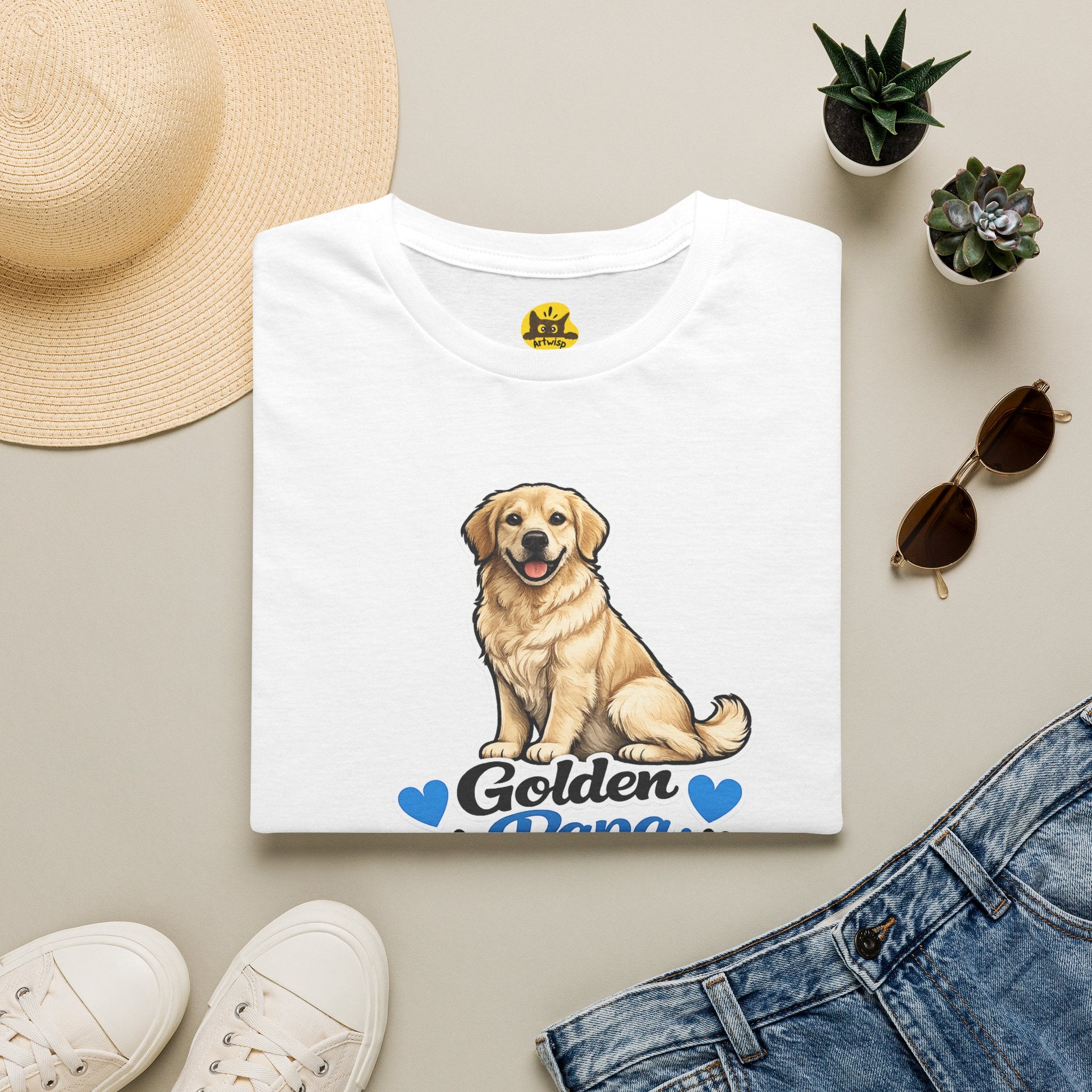 Golden Retriever Papa T‑Shirt — Cute Golden Dog Dad Tee