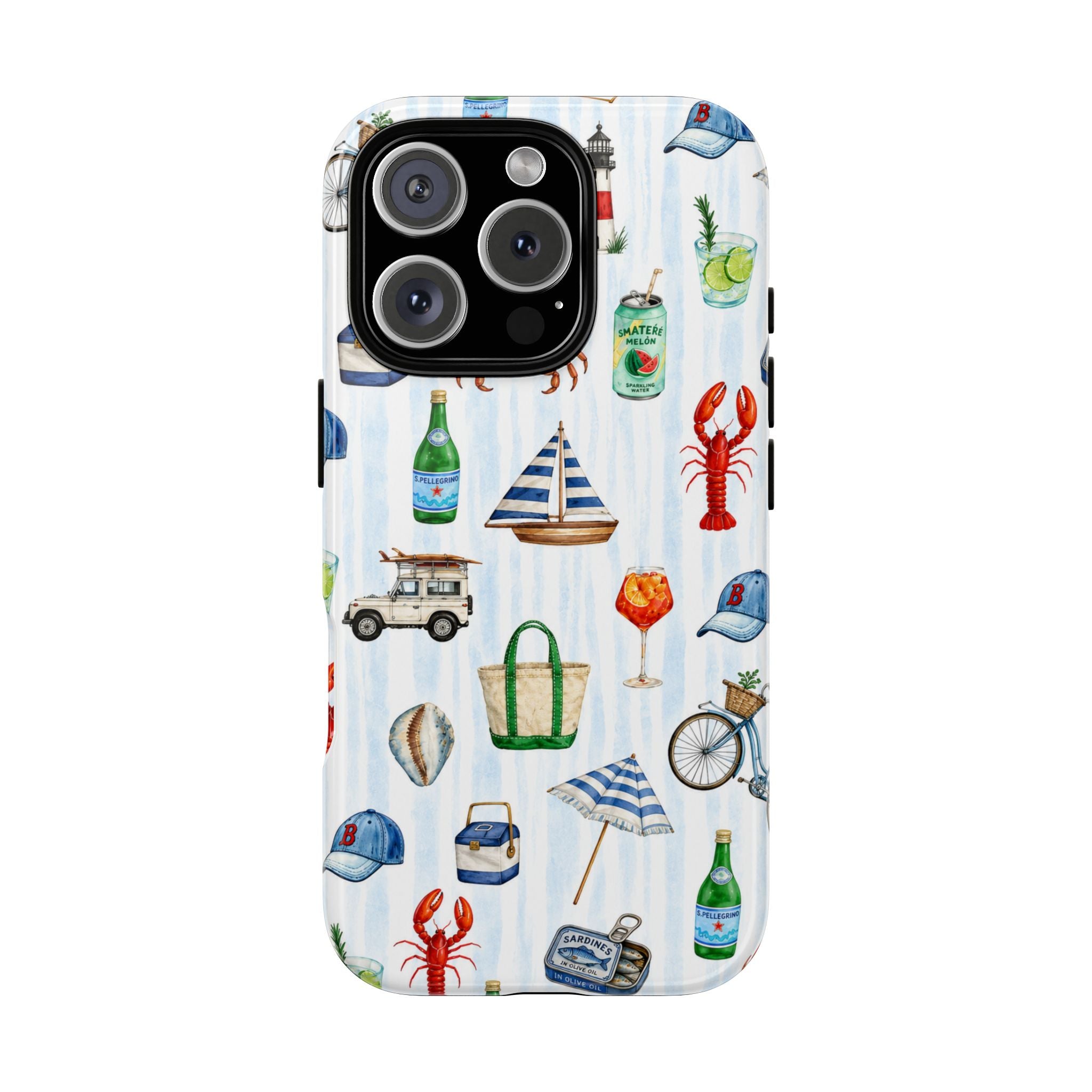 Nautical Summer Phone Case — Coastal Crab & Lobster Pattern