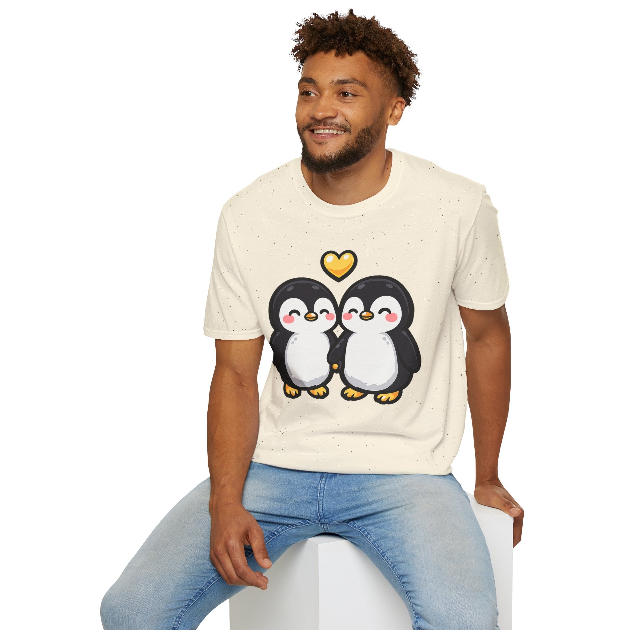 Cute Male Penguin Couple T-Shirt — Gift Tee