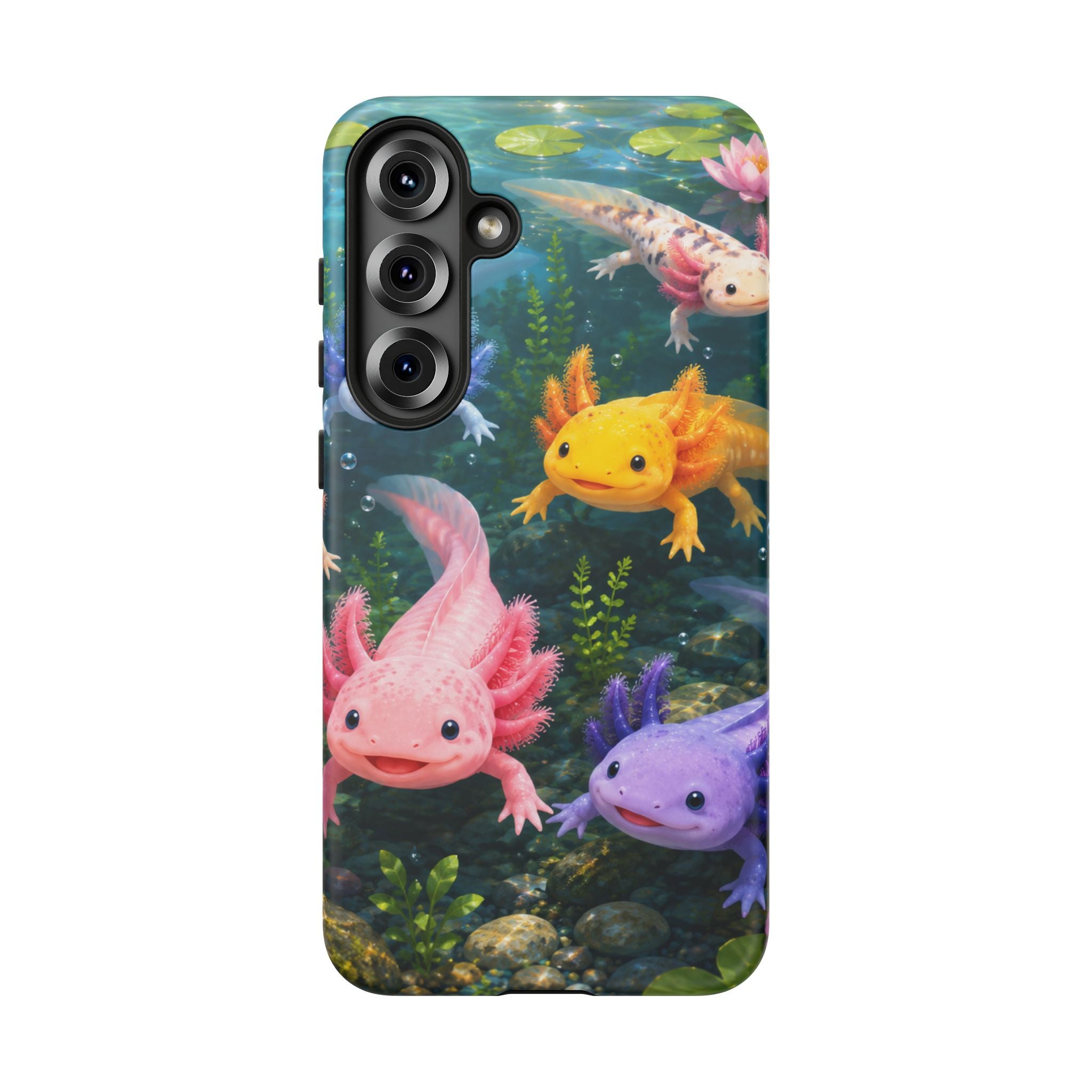 Tough Axolotl Phone Case — Cute Colorful Axolotl Waterproof Protective Phone Cover