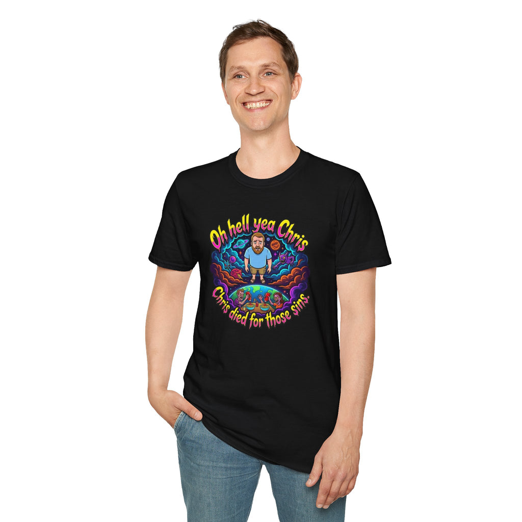 T‑Shirt — “Oh Hell Yea Chris” Retro Psychedelic Graphic Tee