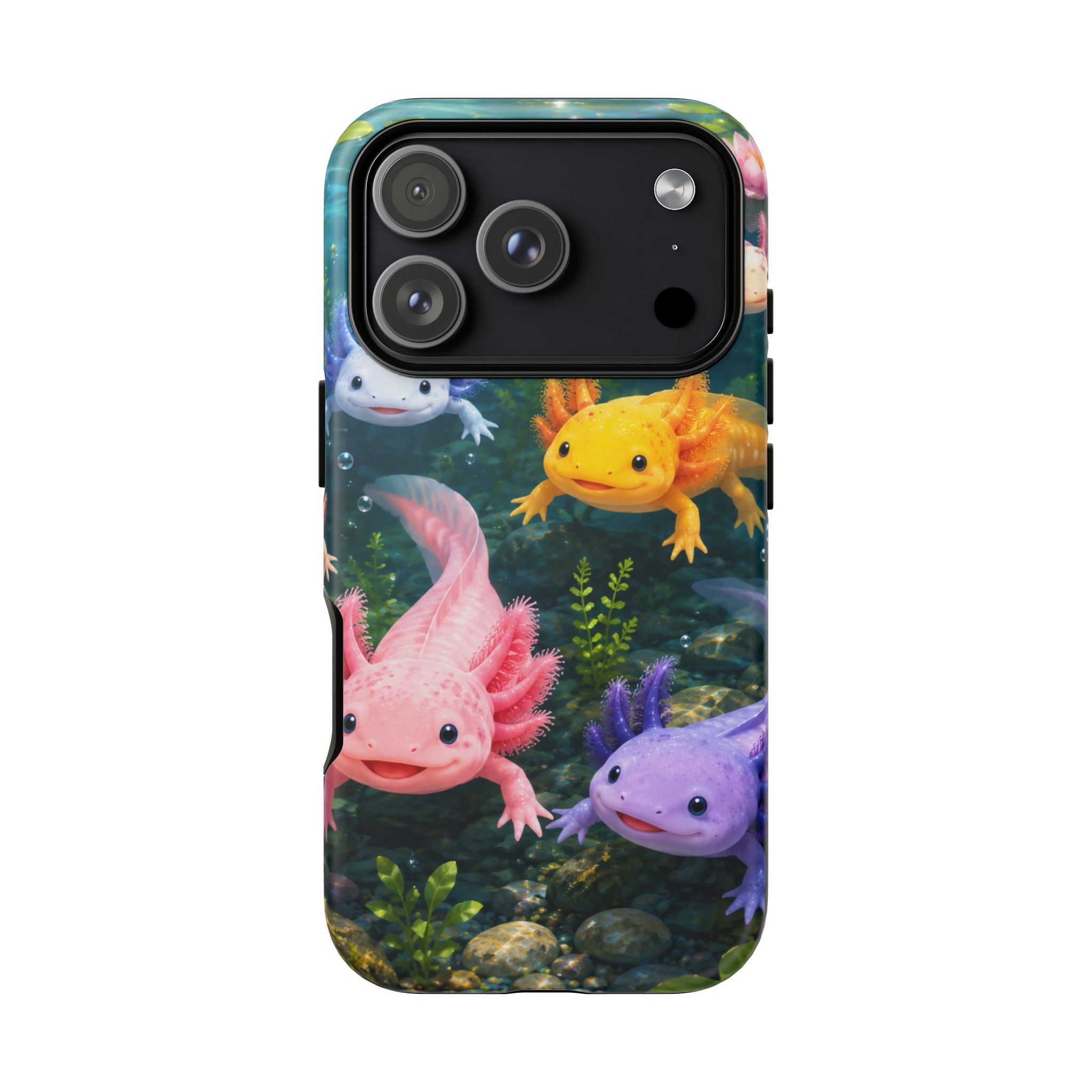 Tough Axolotl Phone Case — Cute Colorful Axolotl Waterproof Protective Phone Cover