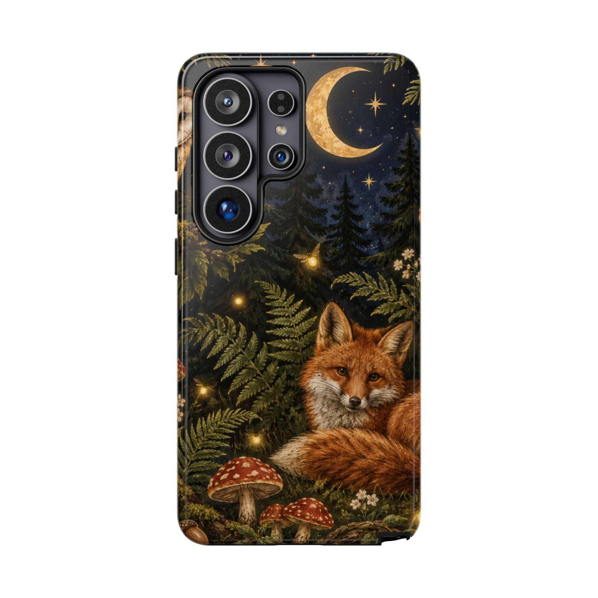 Fox Forest Tough Phone Case — Moonlit Woodland Protective Phone Cover