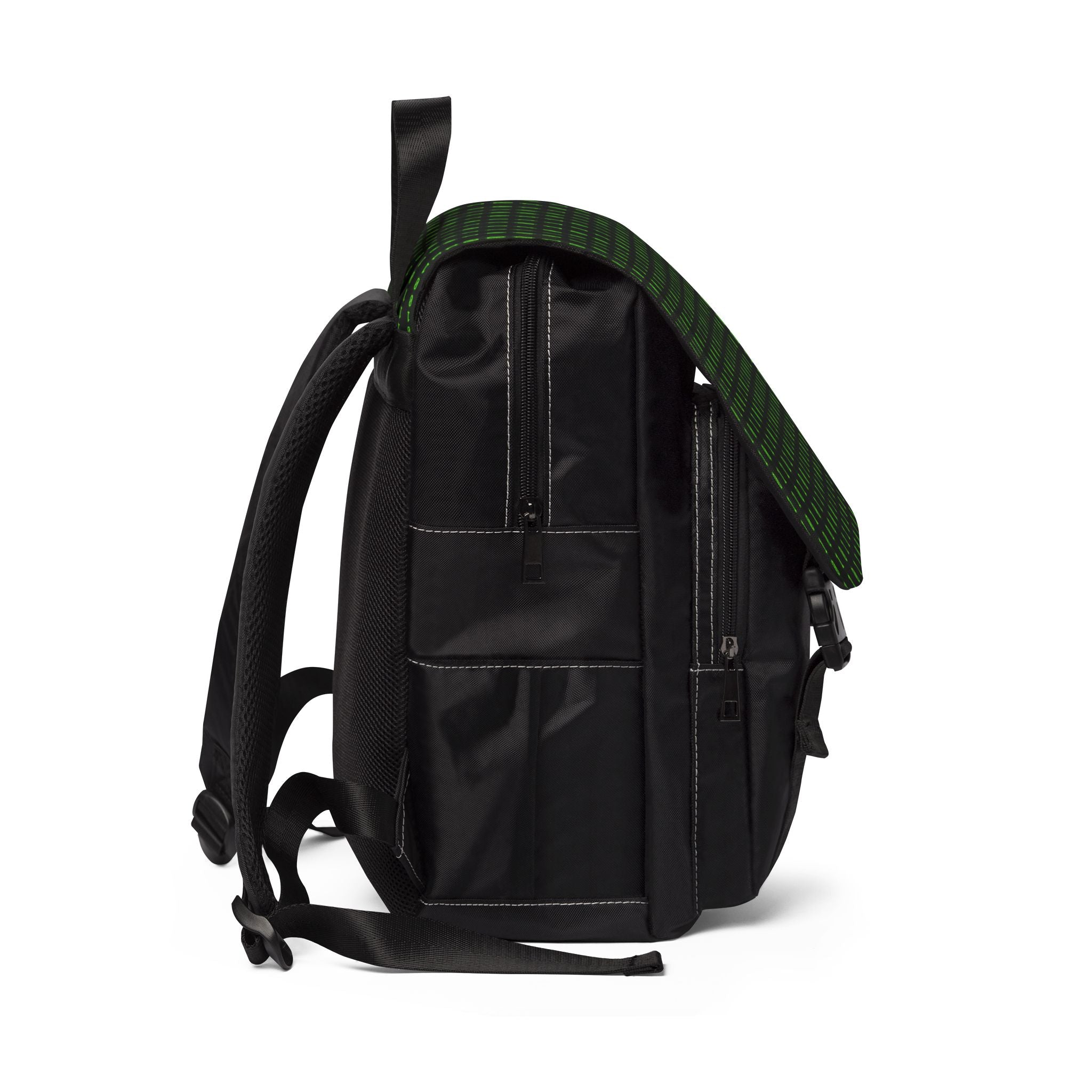 Matrix Code Shoulder Backpack — Cyber Green Pattern Casual Backpack