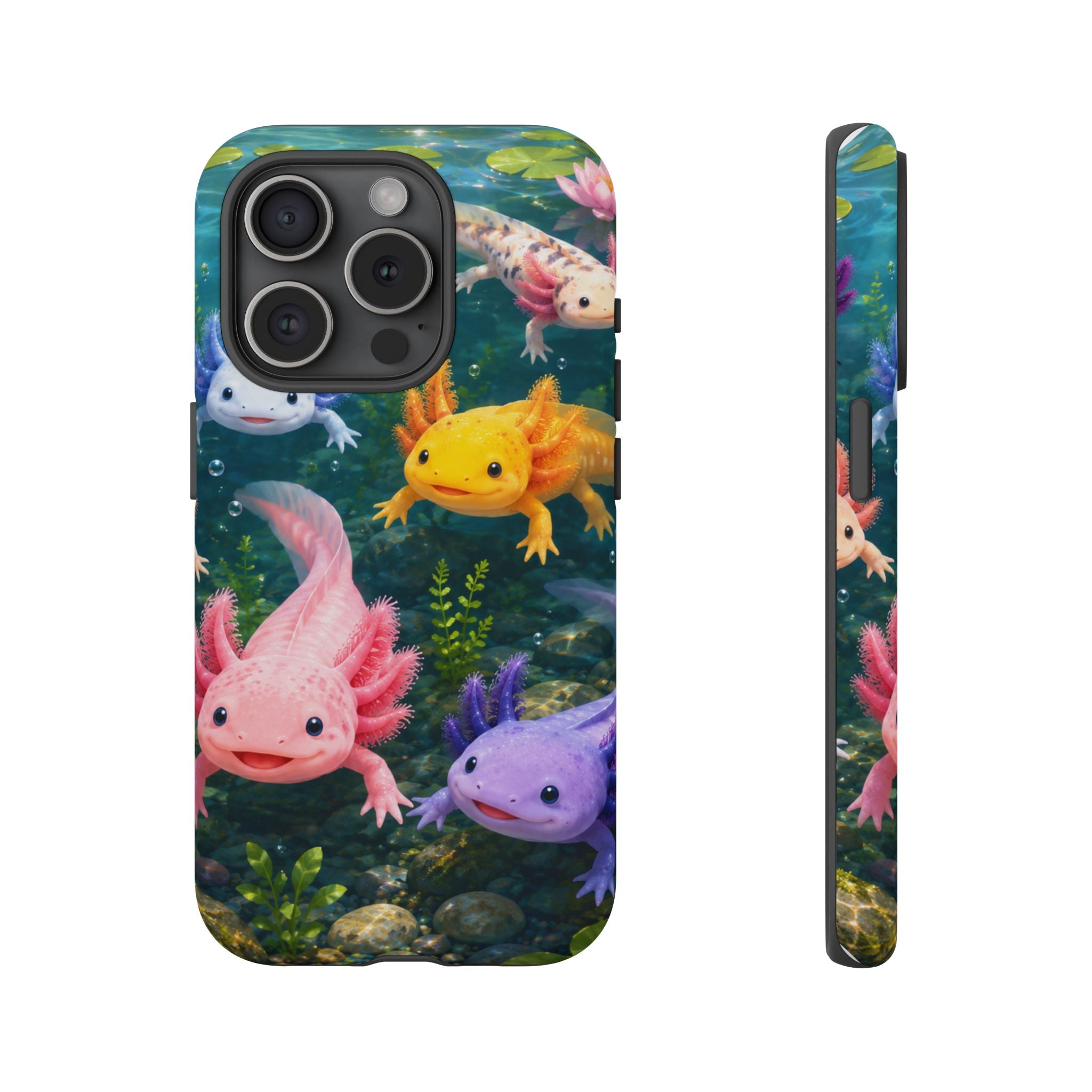 Tough Axolotl Phone Case — Cute Colorful Axolotl Waterproof Protective Phone Cover
