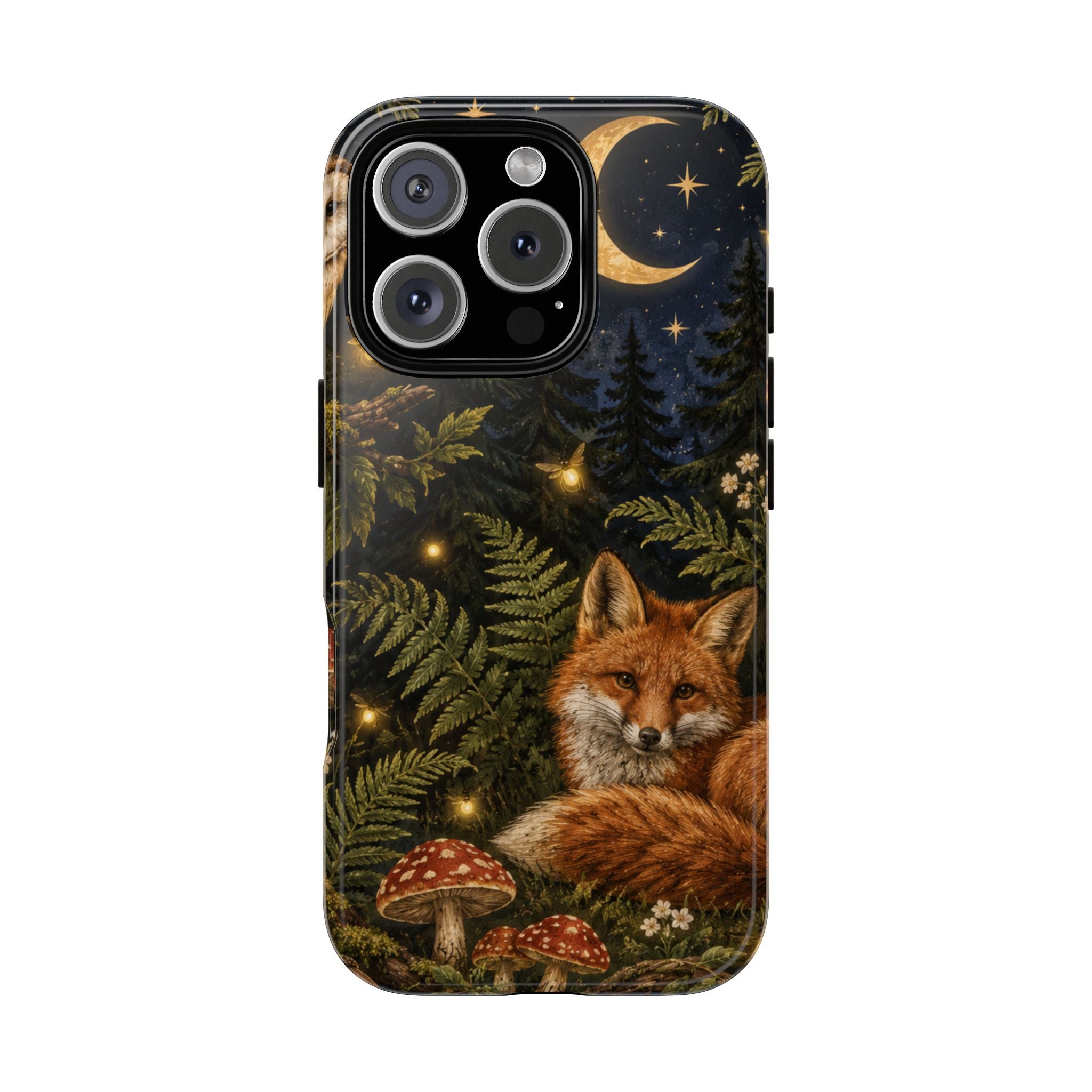 Fox Forest Tough Phone Case — Moonlit Woodland Protective Phone Cover