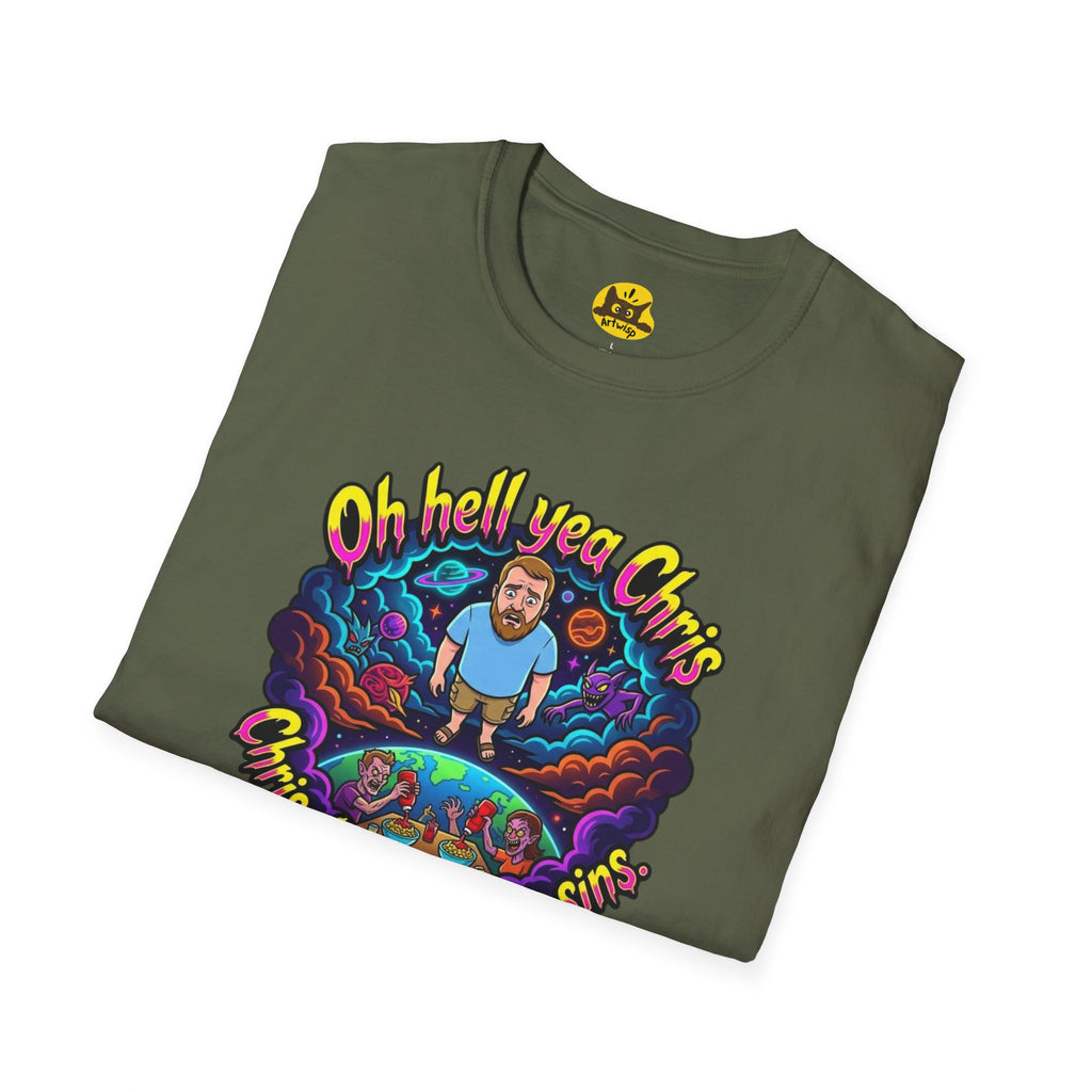 T‑Shirt — “Oh Hell Yea Chris” Retro Psychedelic Graphic Tee
