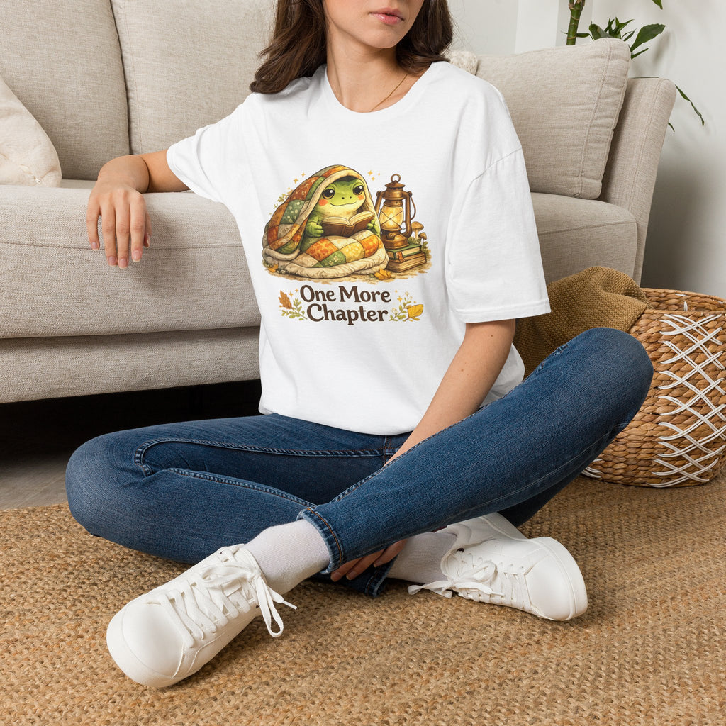 T-Shirt — Cozy Frog “One More Chapter” Graphic Tee