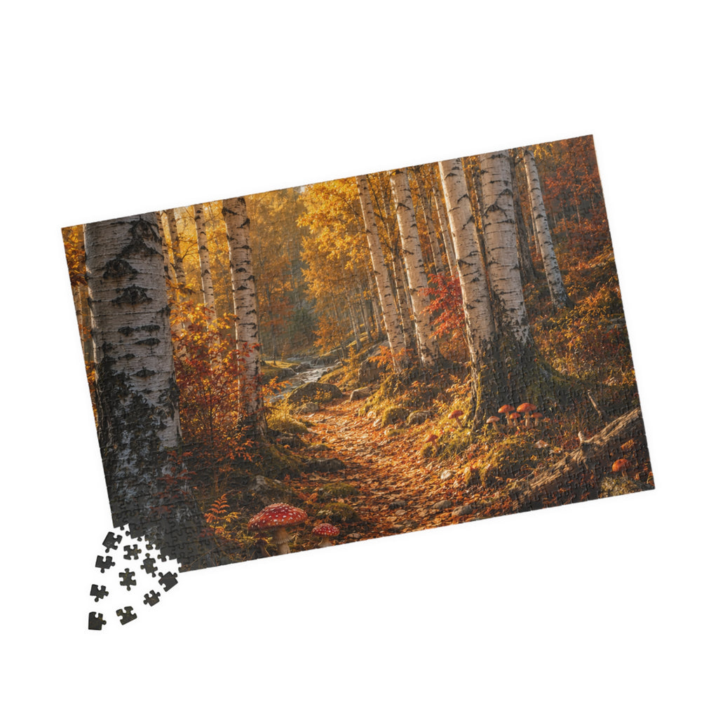 Autumn Birch Forest Puzzle — Scenic Woodland Jigsaw (110/252/520/1014 pcs)