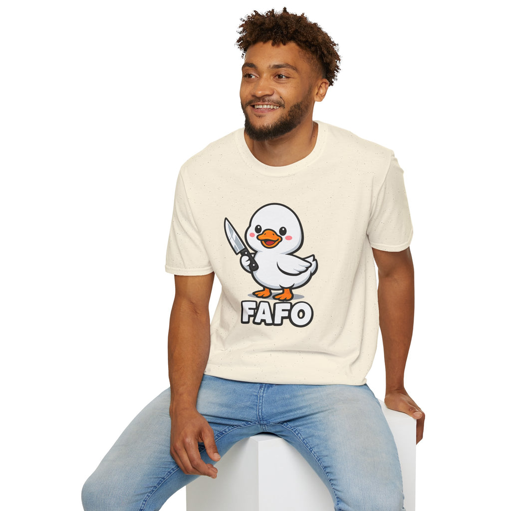Duck with Knife T-Shirt – Cute FAFO Graphic Tee