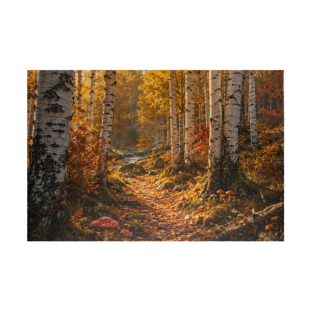 Autumn Birch Forest Puzzle — Scenic Woodland Jigsaw (110/252/520/1014 pcs)