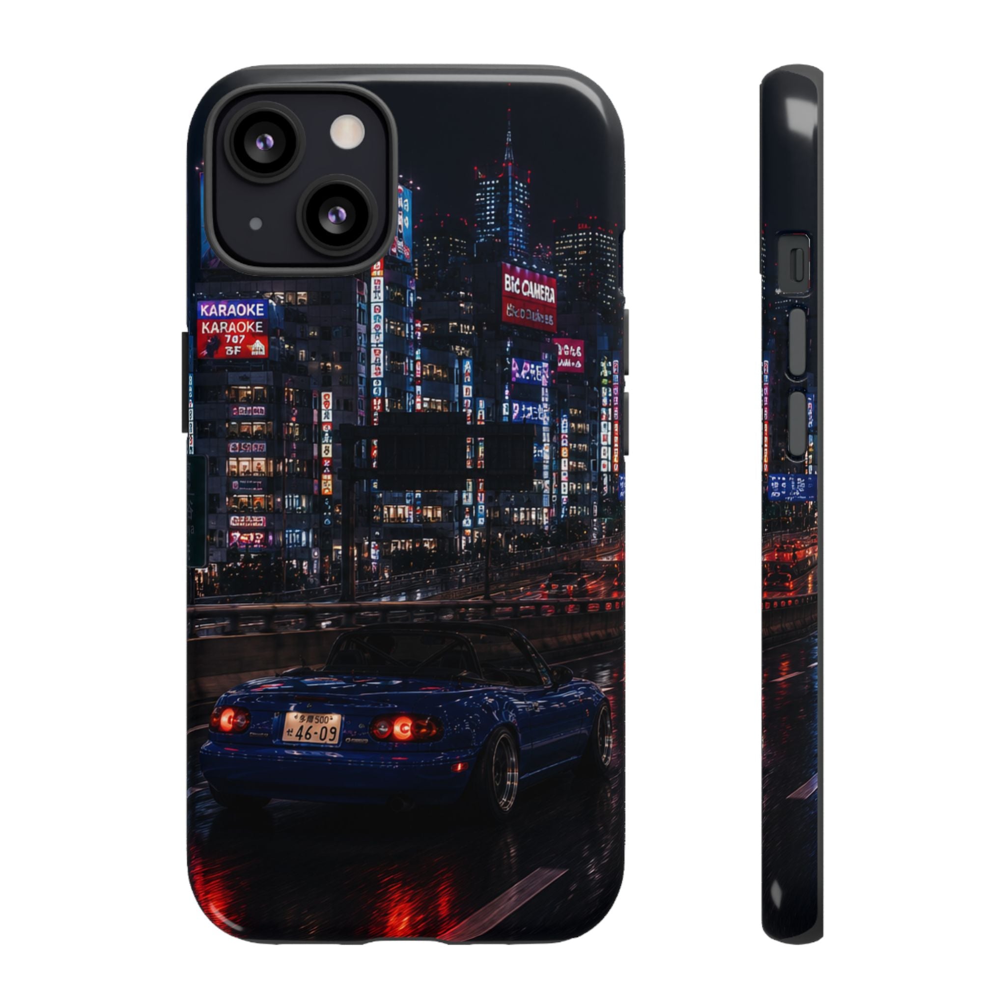 Tokyo Phone Case - Neon City Night Racer (Protective Tough Case)