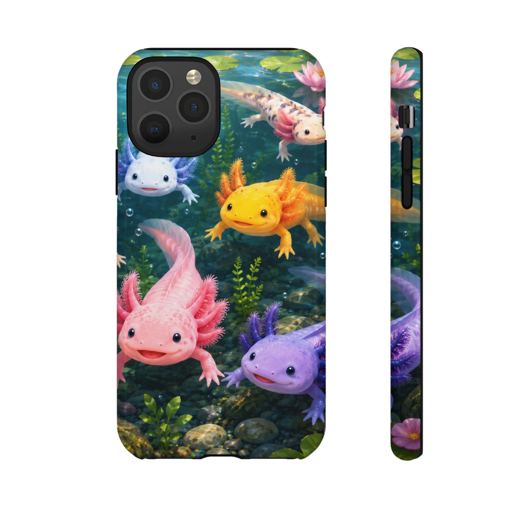 Tough Axolotl Phone Case — Cute Colorful Axolotl Waterproof Protective Phone Cover
