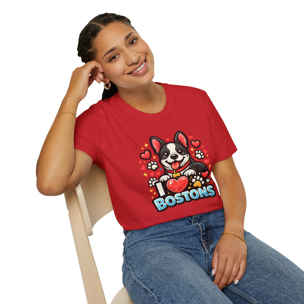 Boston Terrier T-Shirt — Cute "I ♥ Bostons" Dog Lover Tee